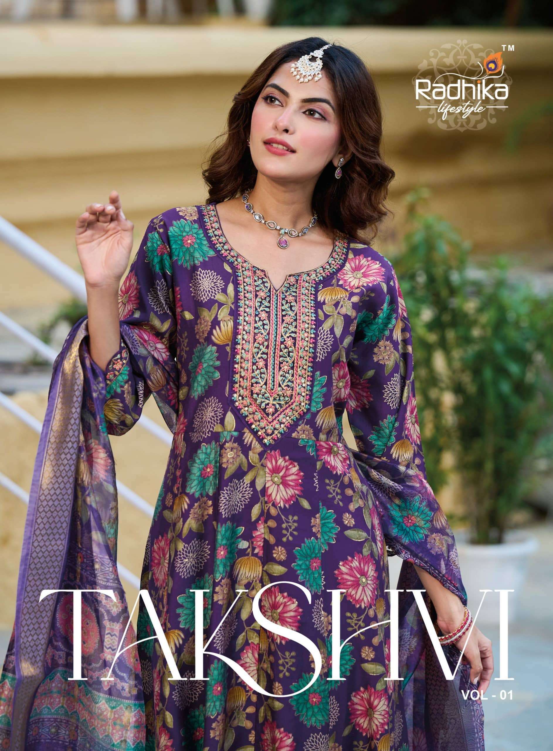 RADHIKA LIFESTYLE TAKSHVI  VOL-01 PURE VERTICAN EMBROIDERY PAKISTANI DRESSES-00140