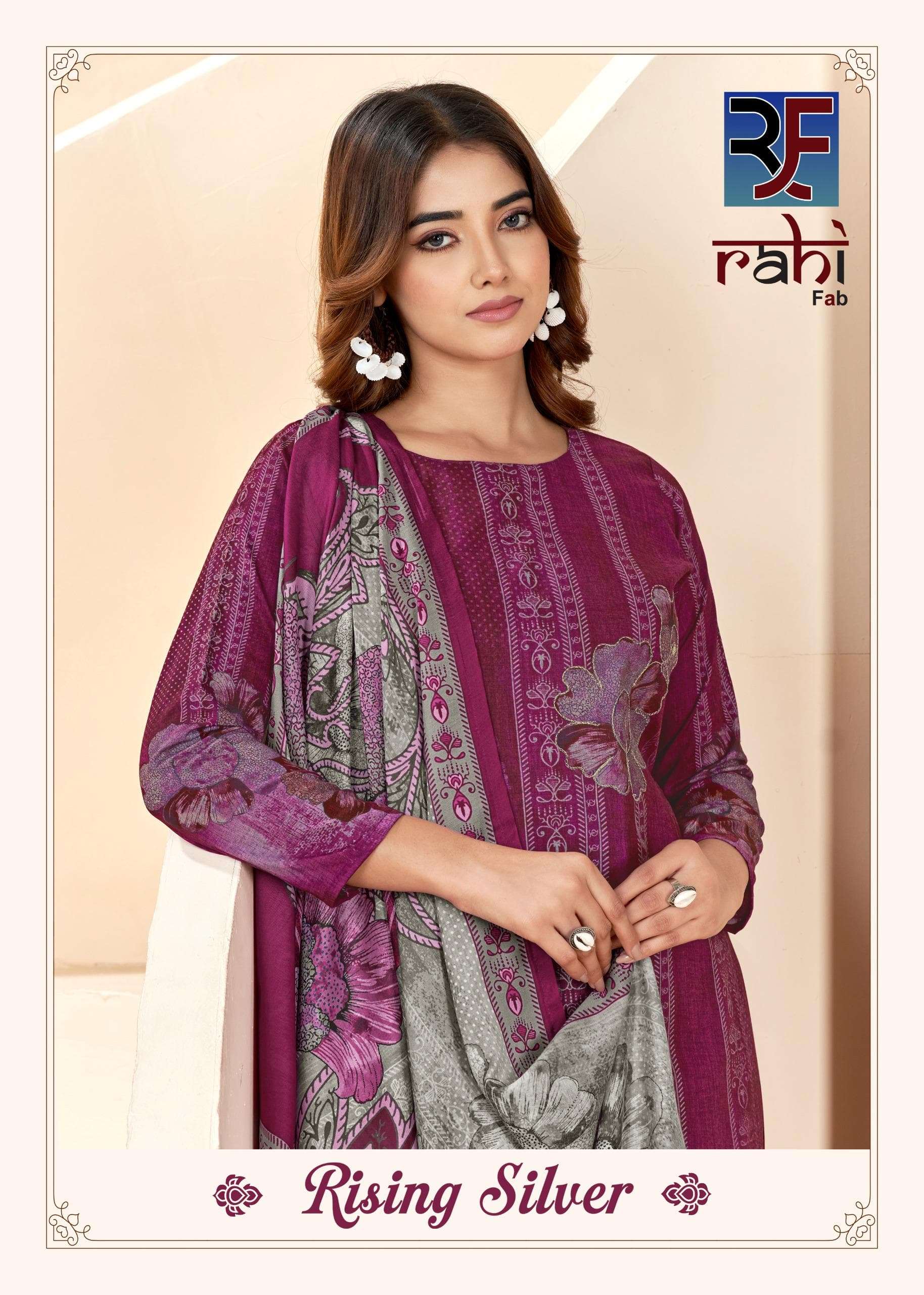 RAHI FAB RISING SILVER 1001 TO 1008 SERIES PURE COTTON PRINTED PAKISTANI DRESSES-00062