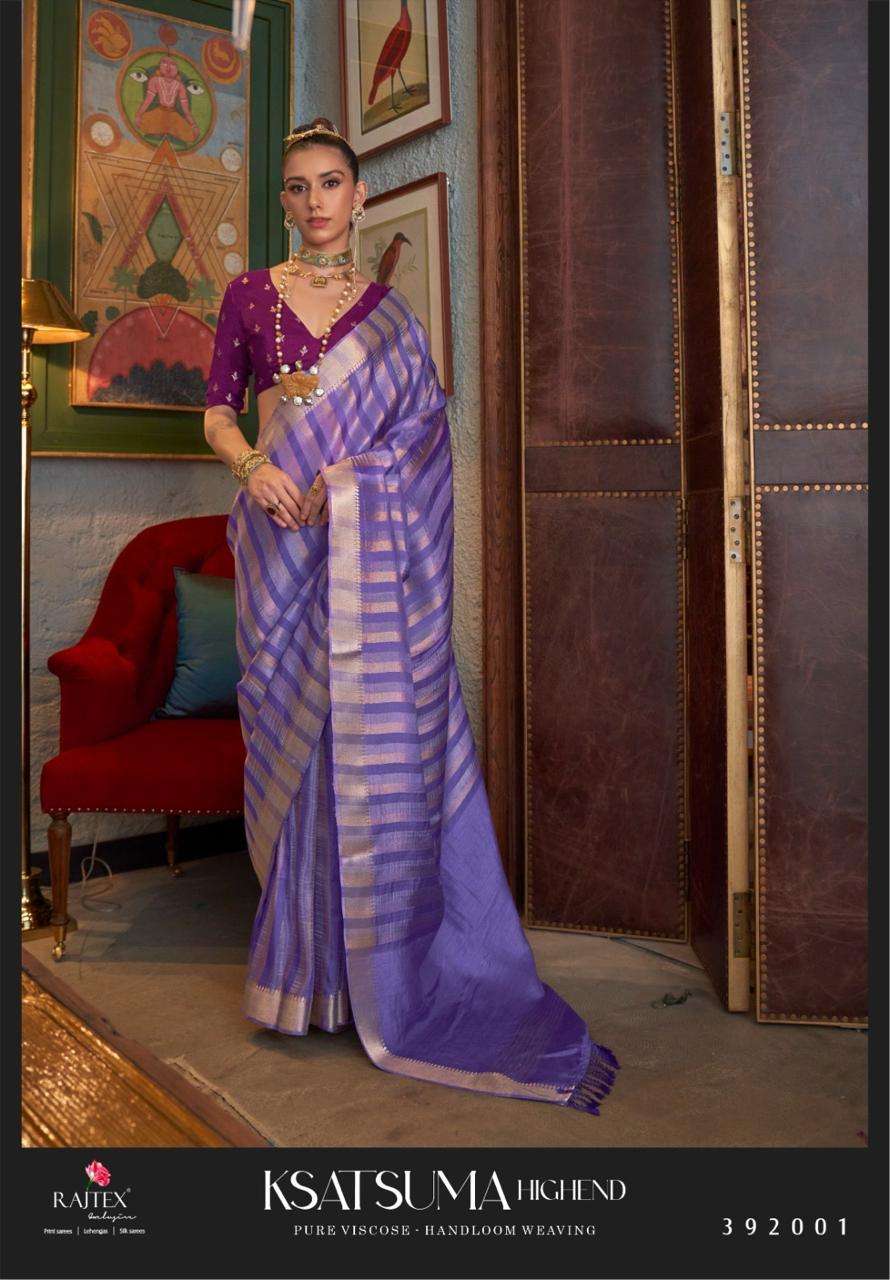 RAJTEX KSATSUMA 392001 TO 392006 SERIES PURE VISCOSE HANDLOOM SAREES-00178