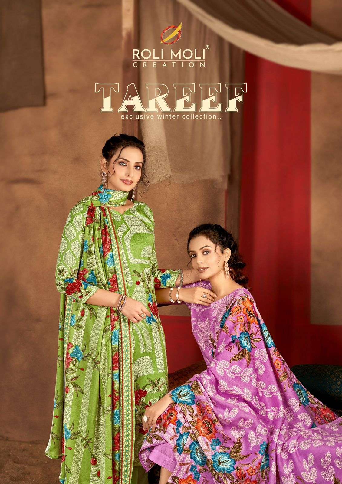 ROLI MOLI TAREEF 1001 TO 1008 SERIES PURE PASHMINA PAKISTANI DRESSES-00062