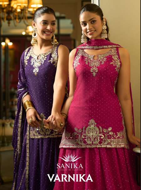 SANIKA VARNIKA 1001 TO 1004 SERIES PURE GEORGETTE SILK EMBROIDERY DRESSES-00028