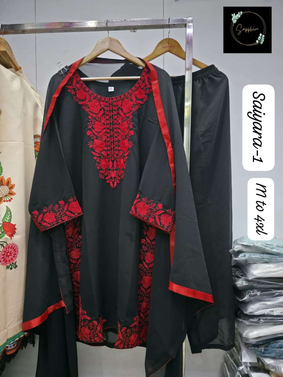 SAPPHIRE SAIYYARA-1 PURE GEORGETTE EMBROIDERY DRESSES-00272