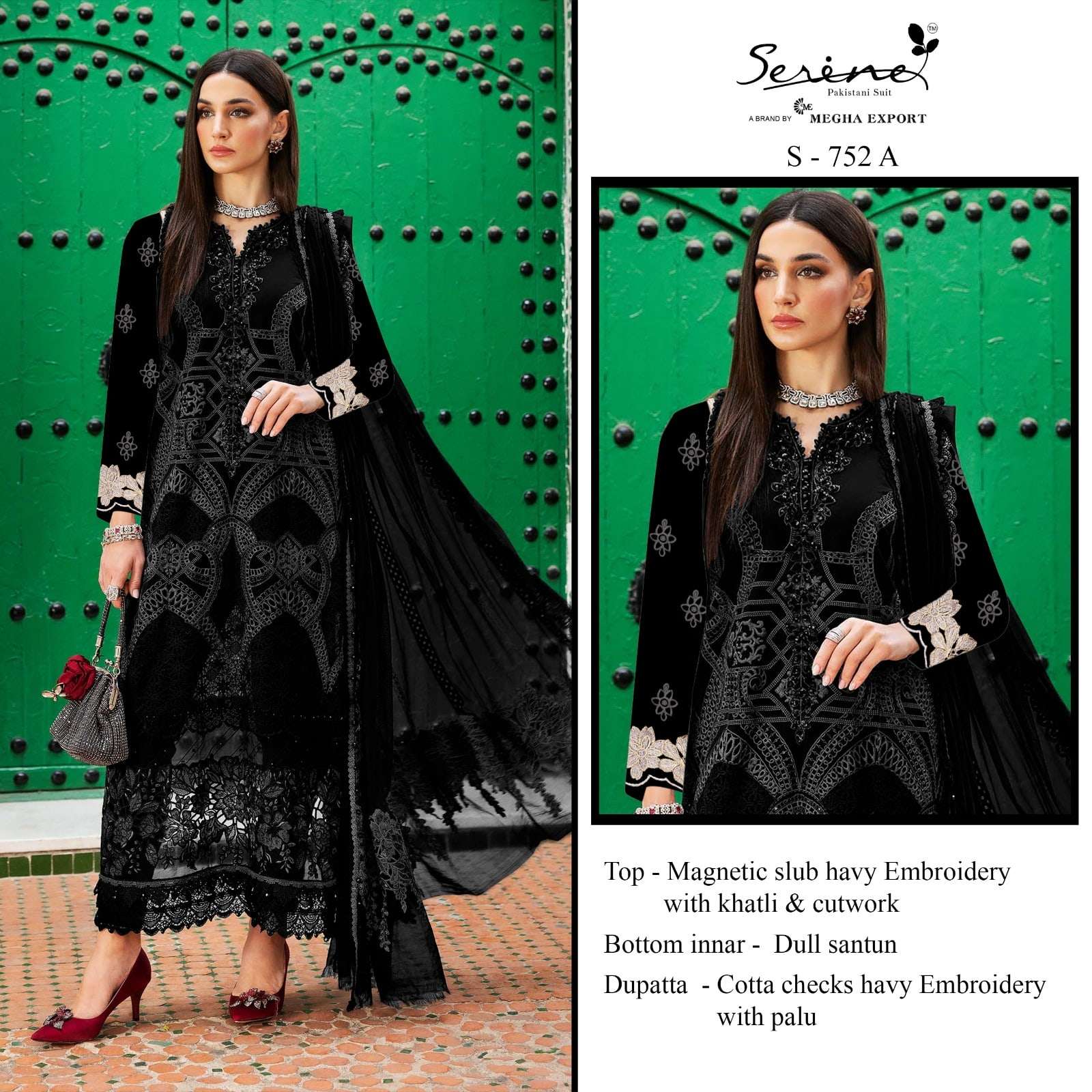 SERENE S-752 SERIES HEAVY EMBROIDERY PAKISTANI DRESSES-00201