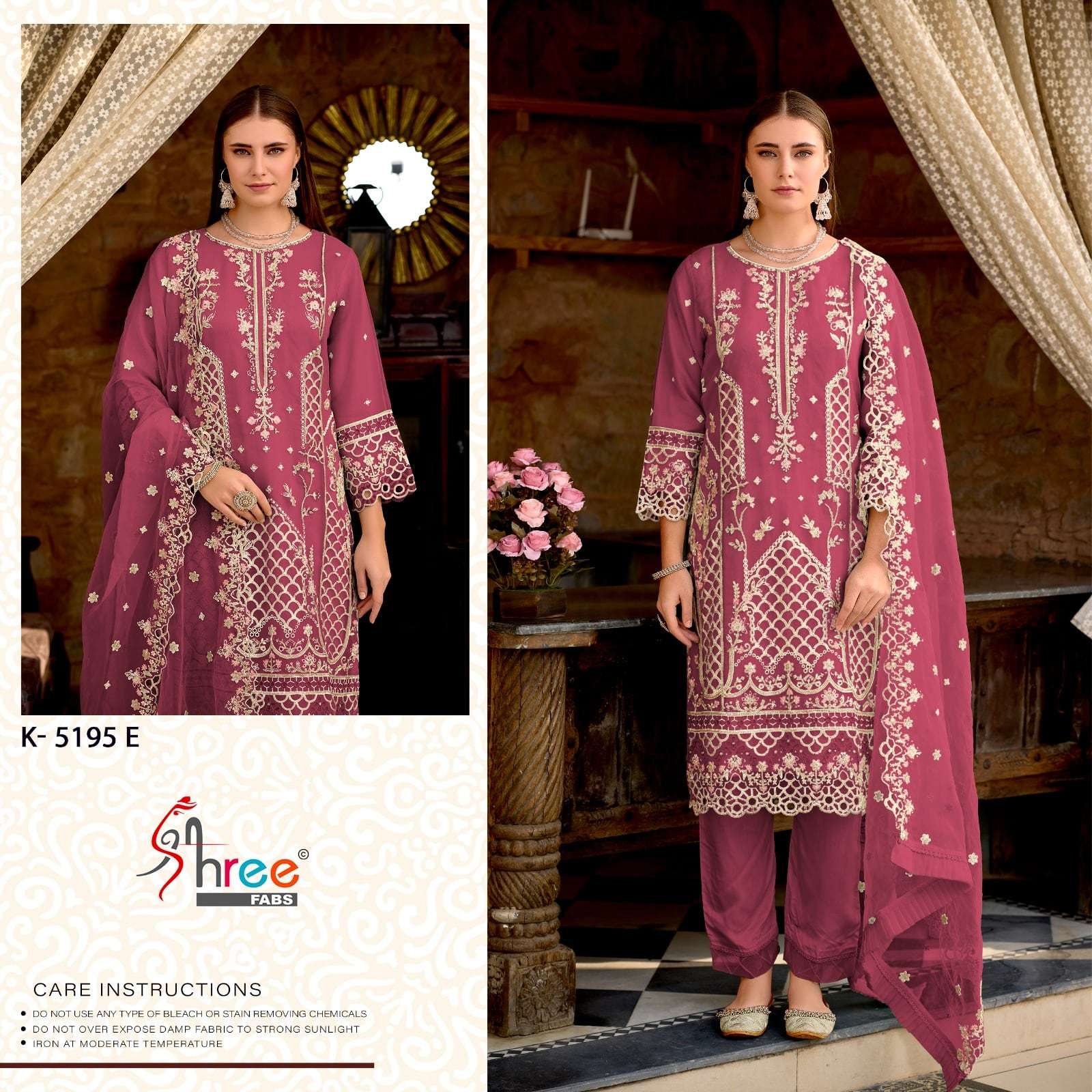 SHREE FAB K-5195 PURE ORGANZA EMBROIDERY PAKISTANI DRESSES-00201