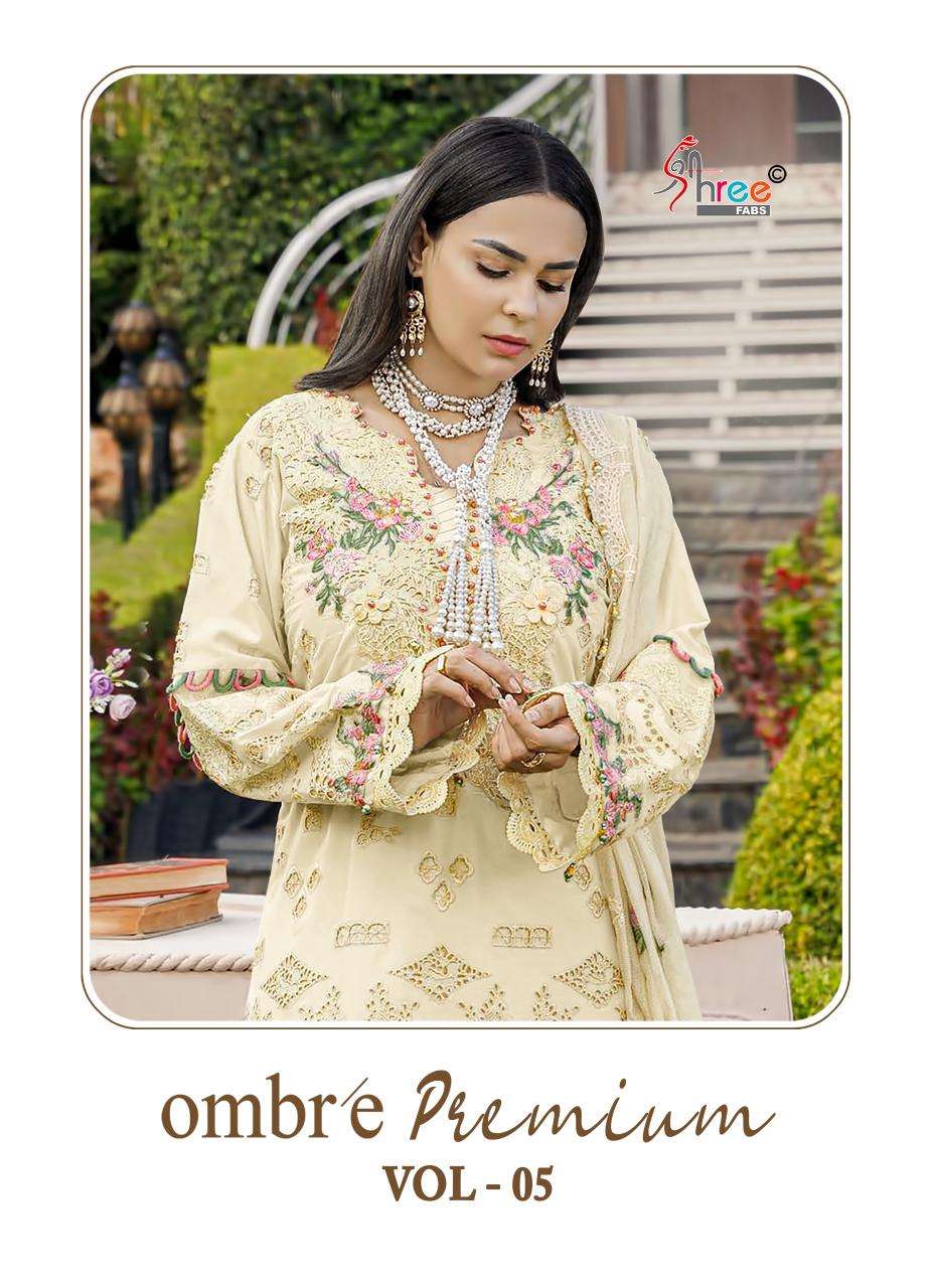 SHREE FAB OMBRE PREMIUM VOL-05 4014 TO 4020 SERIES PURE COTTON EMBROIDERY DRESSES-00011