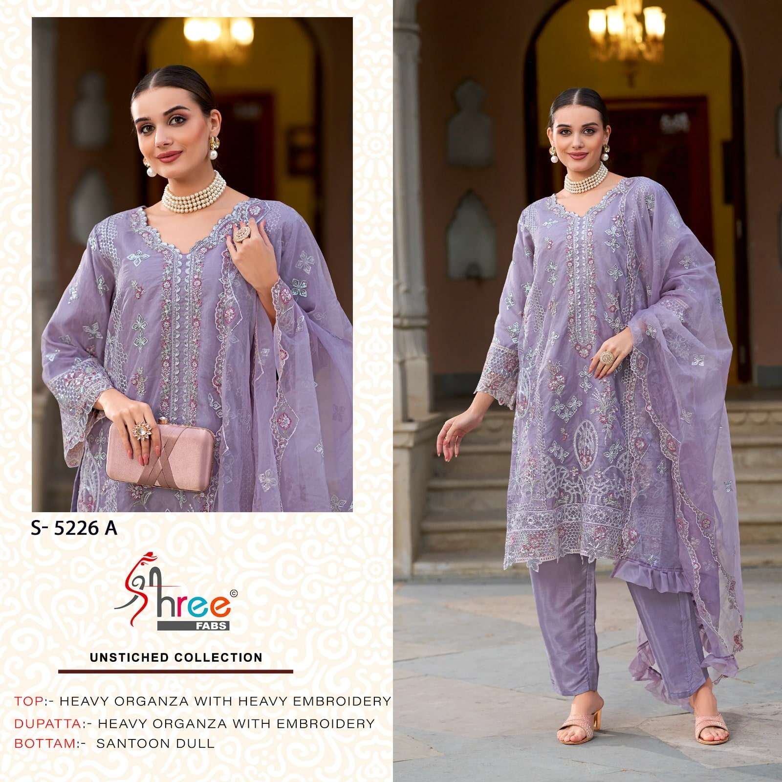 SHREE FAB S-5226 PURE ORGANZA EMBROIDERY PAKISTANI DRESSES-00201
