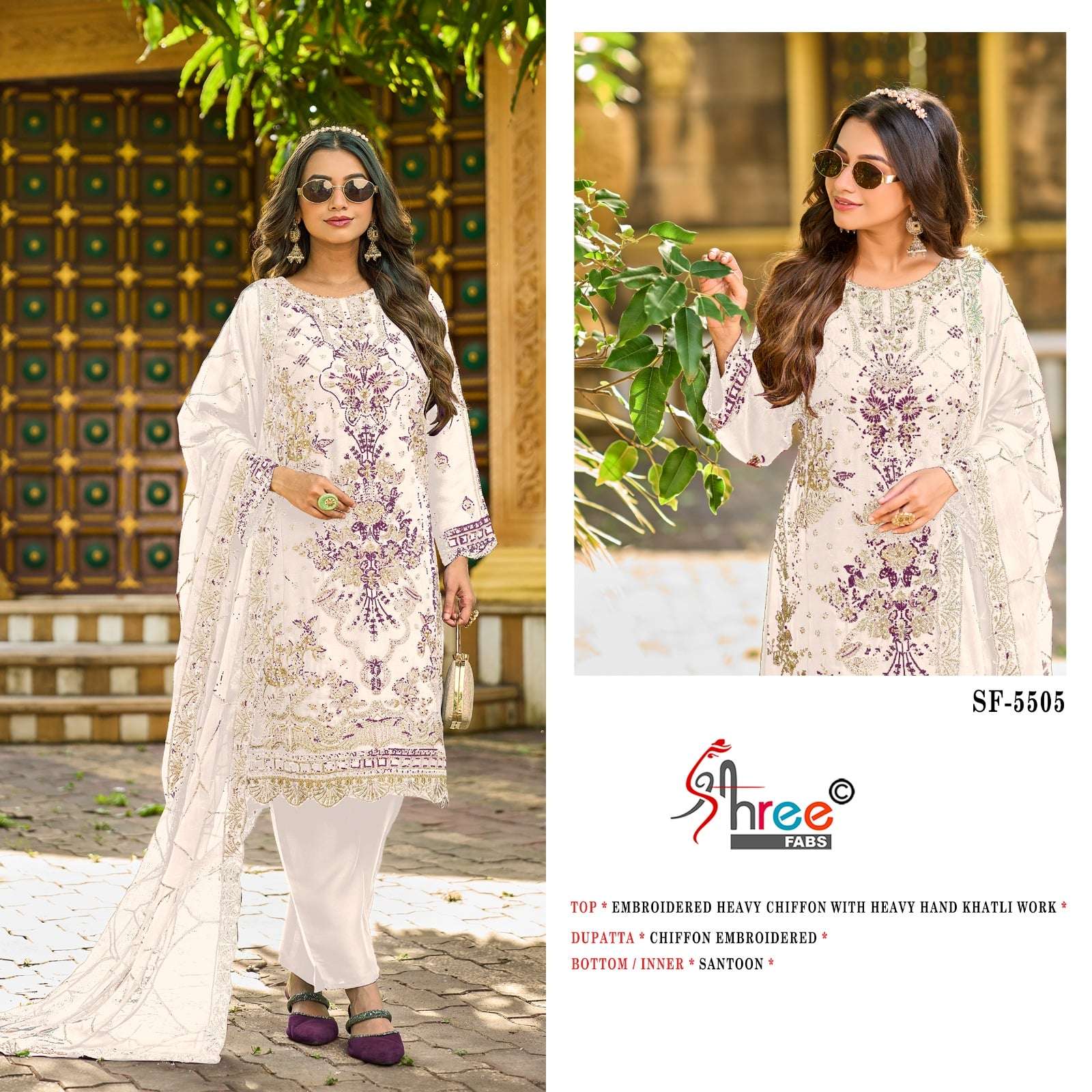 SHREE FAB SR-5505 PURE CHIFFON EMBROIDERY PAKISTANI DRESSES-00201