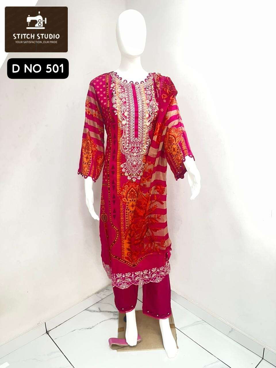 STITCH STUDIO DN-501 TO 504 SERIES PURE COTTON EMBROIDERY DRESSES-00272