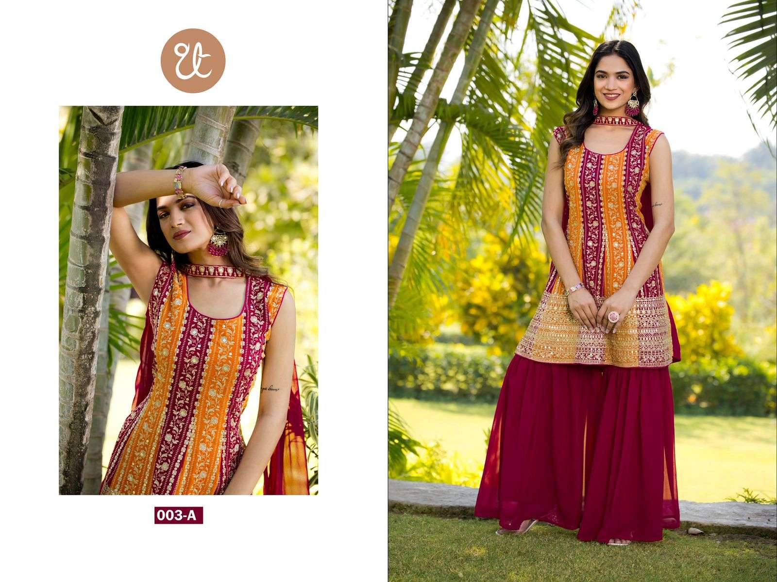 THREAD THRILL 003 HIT DESIGN 003-A TO 003-B SERIES PURE GEORGETTE EMBROIDERY DRESSES-00269