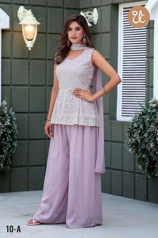 THREAD THRILL 010 HIT DESIGN 10-A TO 10-D SERIES PURE GEORGETTE EMBROIDERY DRESSES-00269