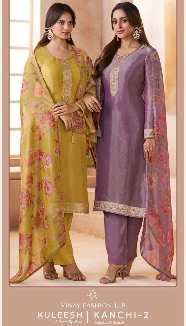 VINAY FASHION KULEESH KANCHI-2 77281 TO 77284 SERIES PURE SILK HANDWORK DRESSES-00025