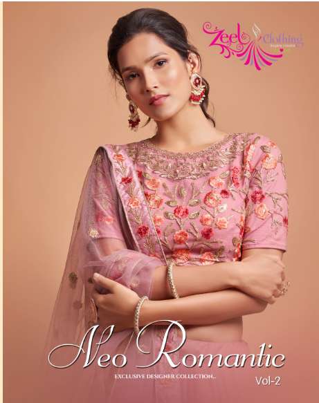 ZEEL CLOTHING NEO ROMANTIC VOL-2 7306 TO 7315 SERIES PURE SOFT NET LEHENGAS-00028