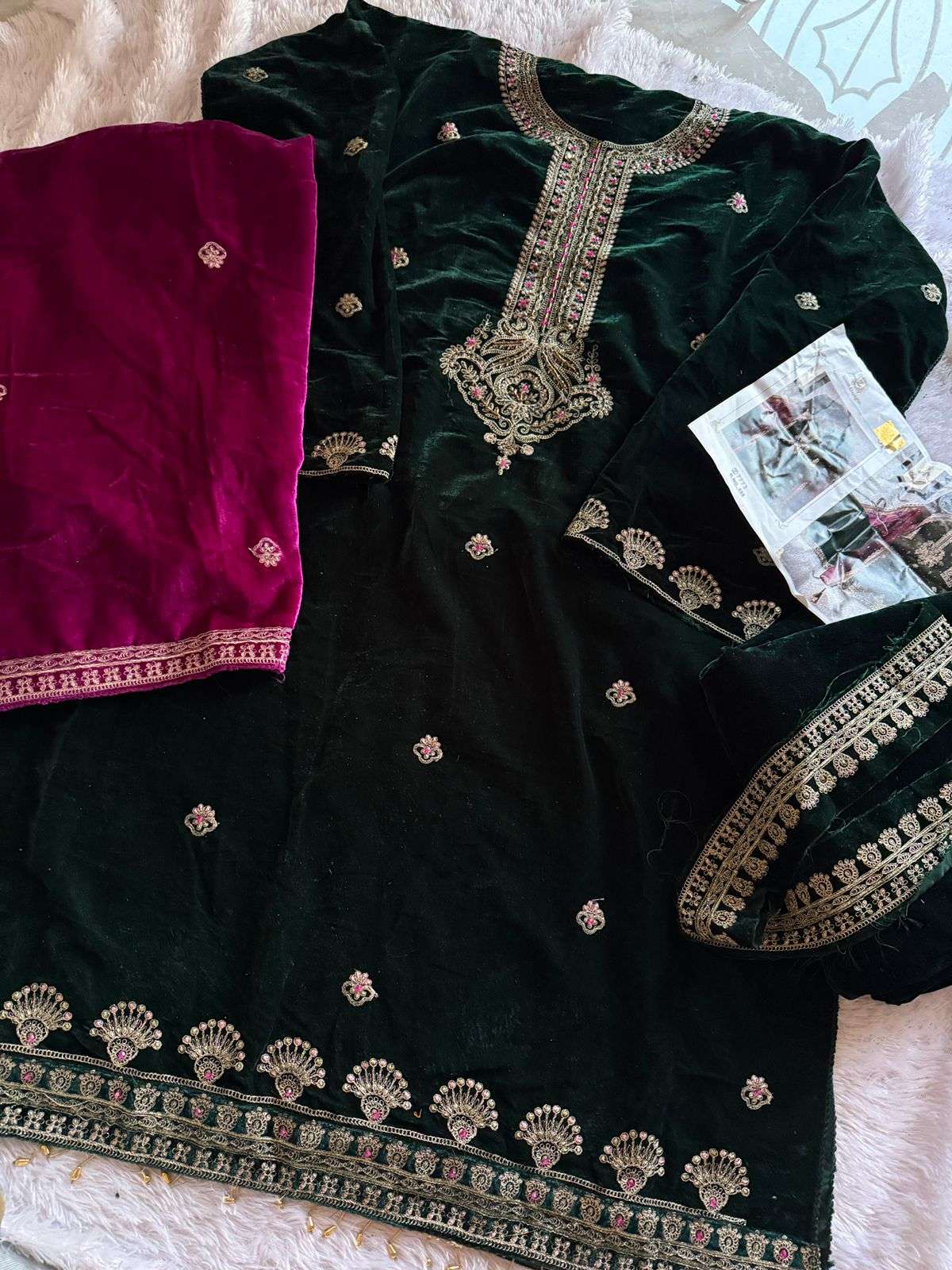 ZIAAZ 659 PURE VELVET EMBROIDERY PAKISTANI DRESS-00201