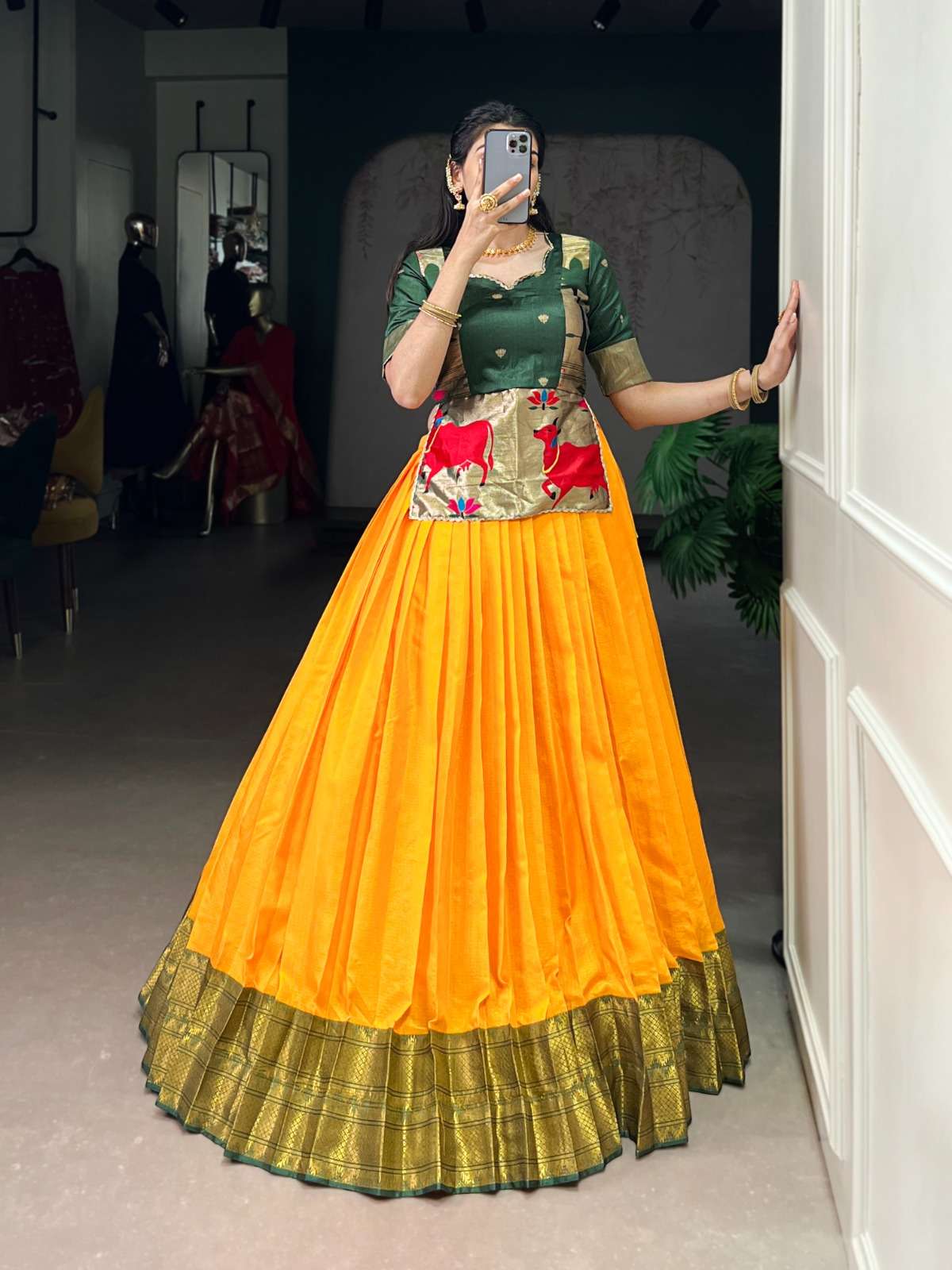 1132 COLOUR BY ASLIWHOLESALE DESIGNER PURE COTTON SILK EMBROIDERY LEHENGAS-00145