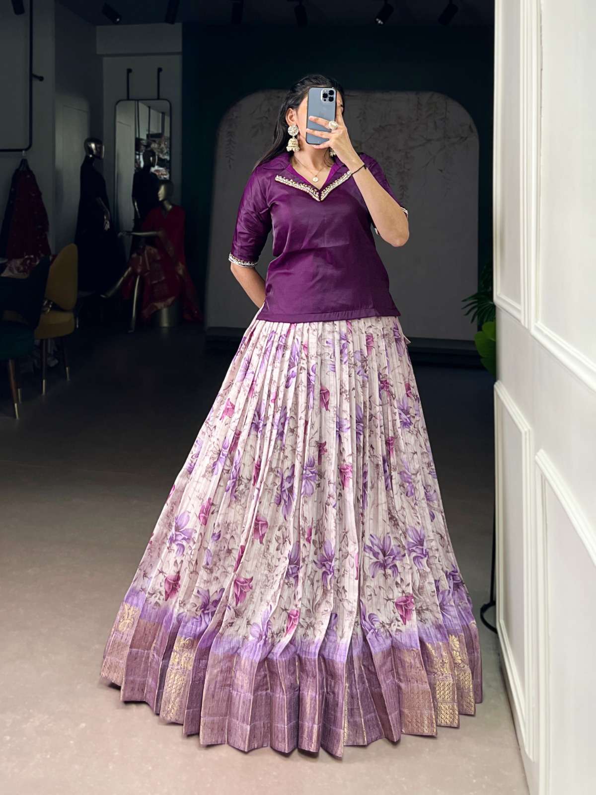 1140 COLOUR BY ASLIWHOLESALE DESIGNER PURE DOLA CHECKS EMBROIDERY LEHENGAS-00145