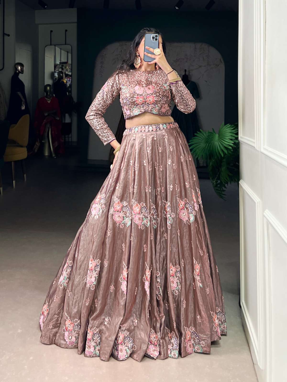 11430 COLOUR BY ASLIWHOLESALE DESIGNER PURE FENDI EMBROIDERY LEHENGAS-00195