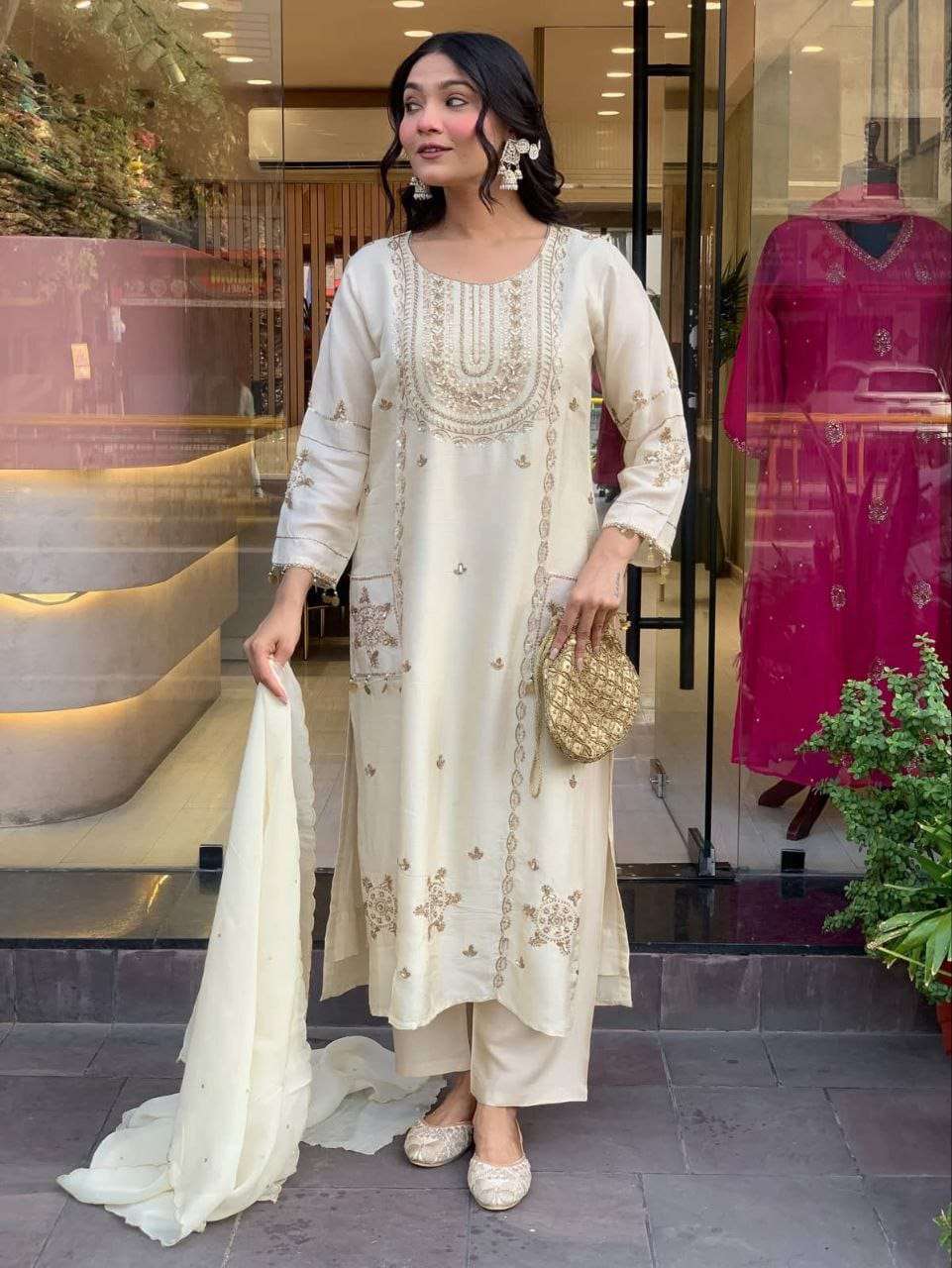 188 SERIES BY ASLIWHOLESALE DESIGNER PURE VICHITRA SILK EMBROIDERY DRESSES-00293