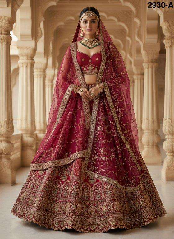 2930 HIT COLOUR BY ASLIWHOLESALE DESIGNER PURE SILK EMBROIDERY LEHENGAS-00130