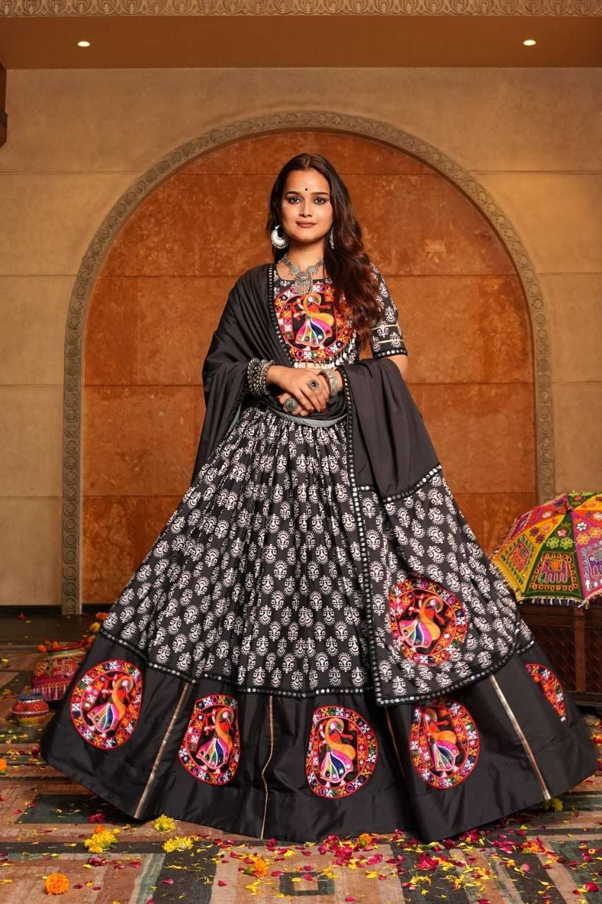 34 SERIES BY ASLIWHOLESALE DESIGNER PURE CREPE EMBROIDERY LEHENGAS-00265