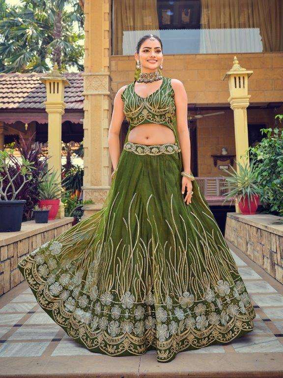 344 SERIES BY ASLIWHOLESALE DESIGNER PURE NET RIBBON WORK LEHENGAS-00265