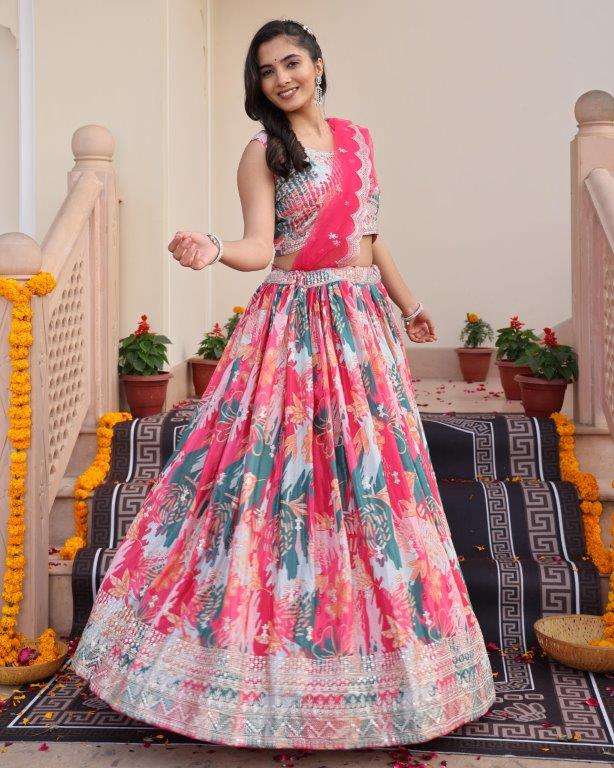 351 SERIES BY ASLIWHOLESALE DESIGNER PURE CHINON EMBROIDERY LEHENGAS-00265