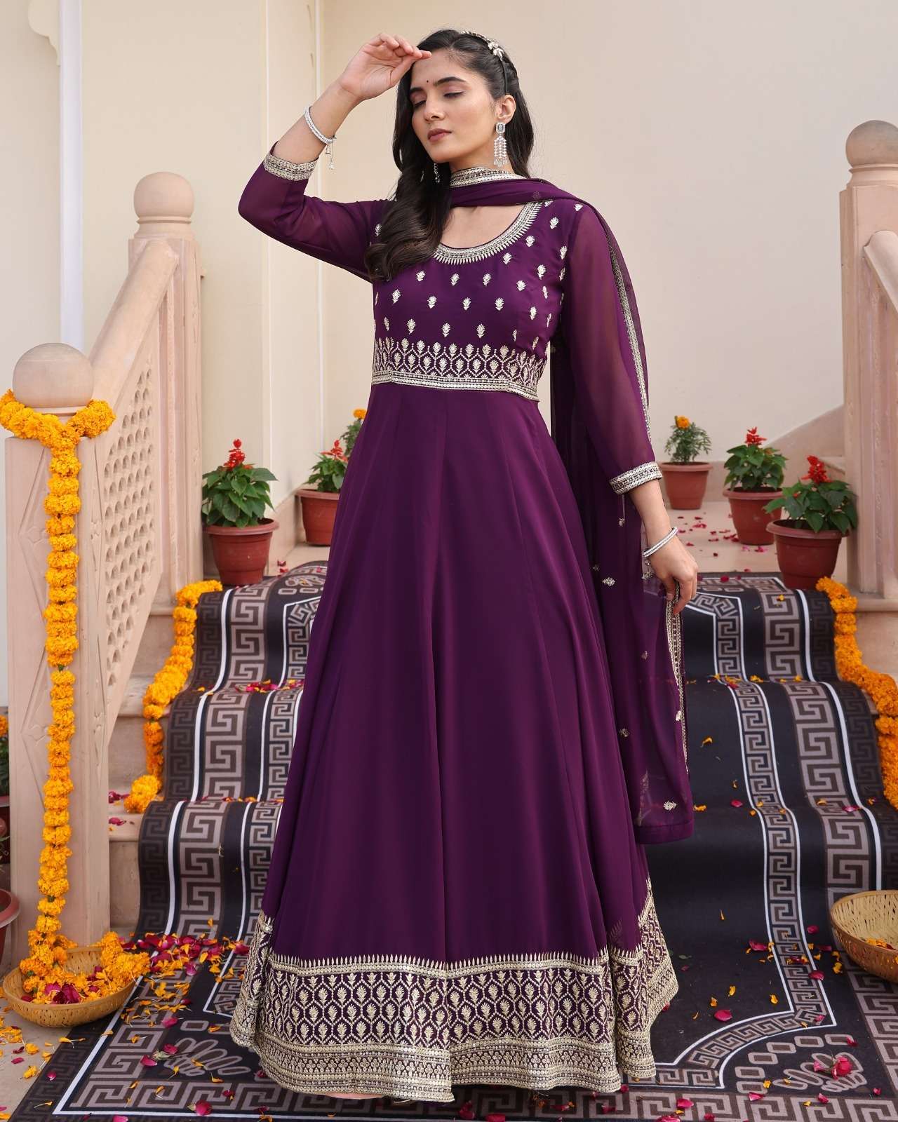 36 SERIES BY ASLIWHOLESALE DESIGNER PURE GEORGETTE EMBROIDERY DRESSES-00265