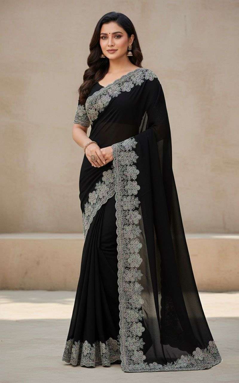 4302 COLOUR BY ASLIWHOLESALE DESIGNER PURE BLOOMING EMRBOIDERY SAREES-00103