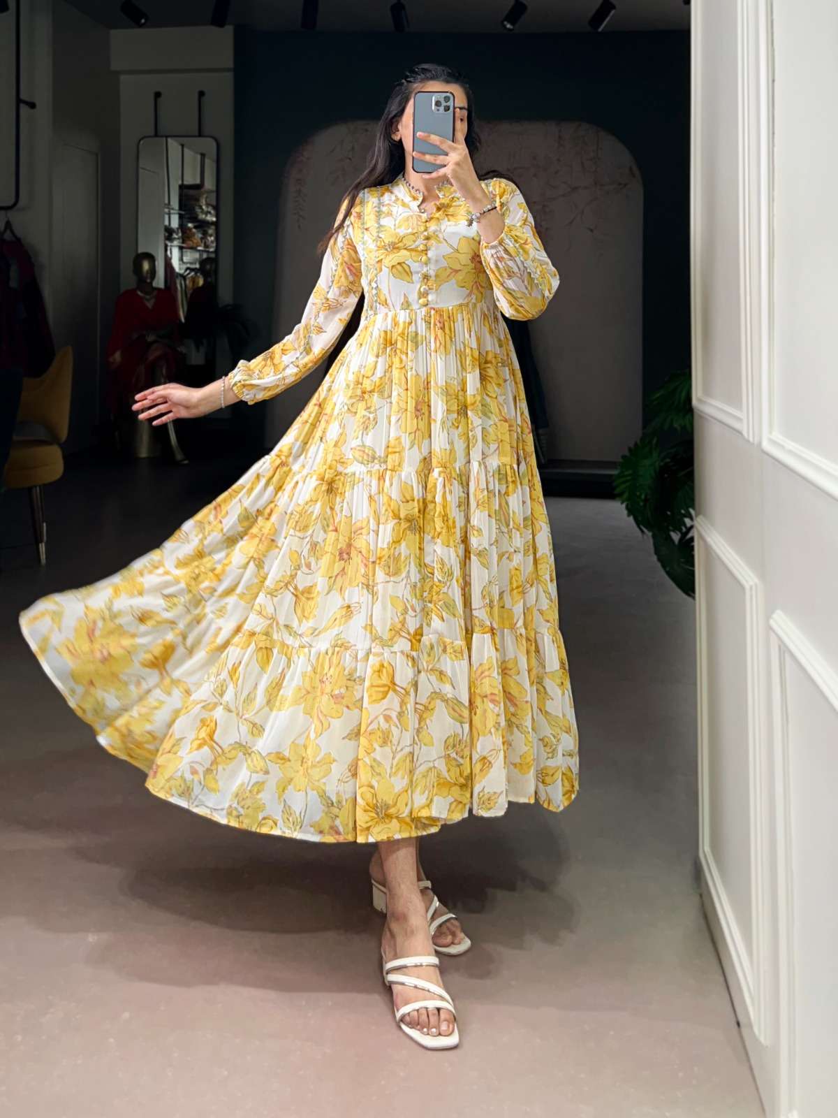 4502 BY ASLIWHOLESALE  DESIGNER PURE FANCY PRINTED GOWN-00195