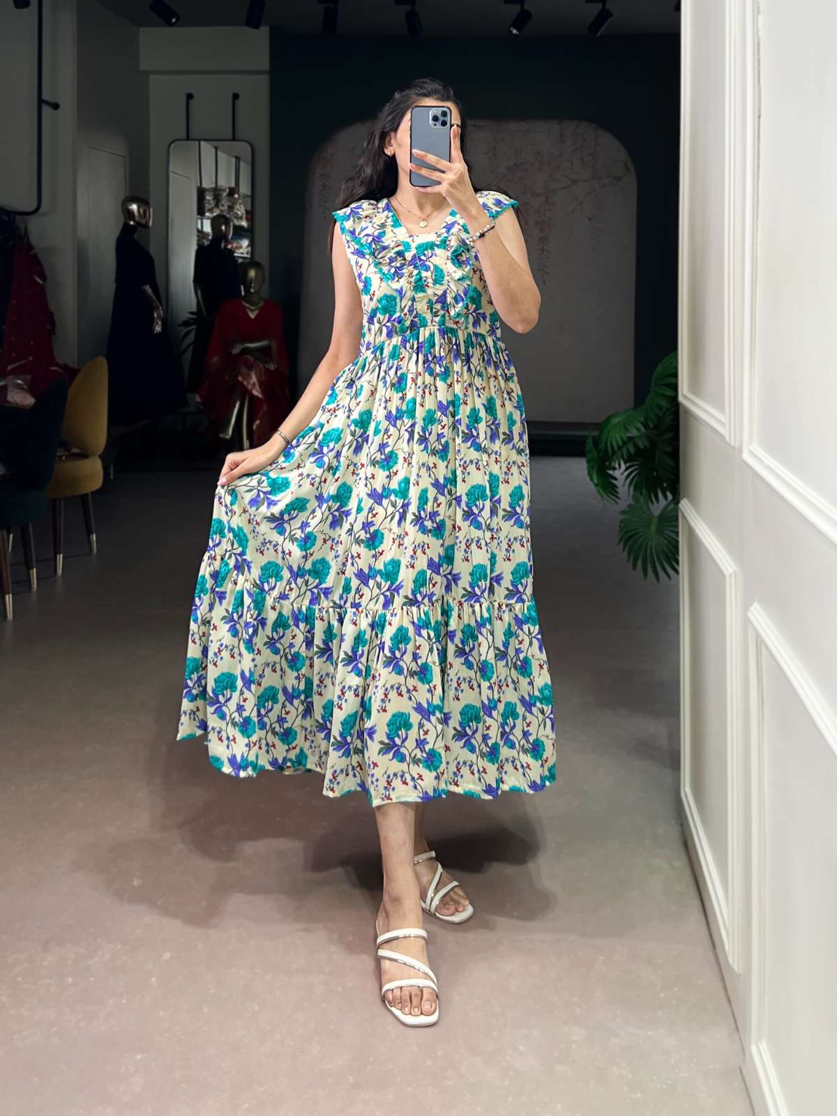 4506 COLOUR BY ASLIWHOLESALE DESIGNER PURE MUSLIN SILK PRINTED GOWN-00057