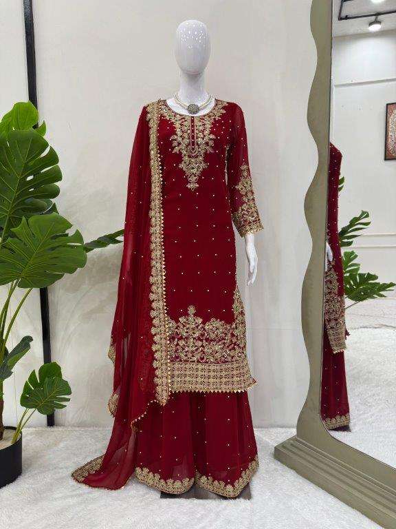 5901 HIT COLOUR  BY ASLIWHOLEALE DESIGNER PURE FAUX GEORGETTE EMBROIDERY DRESSES-00242