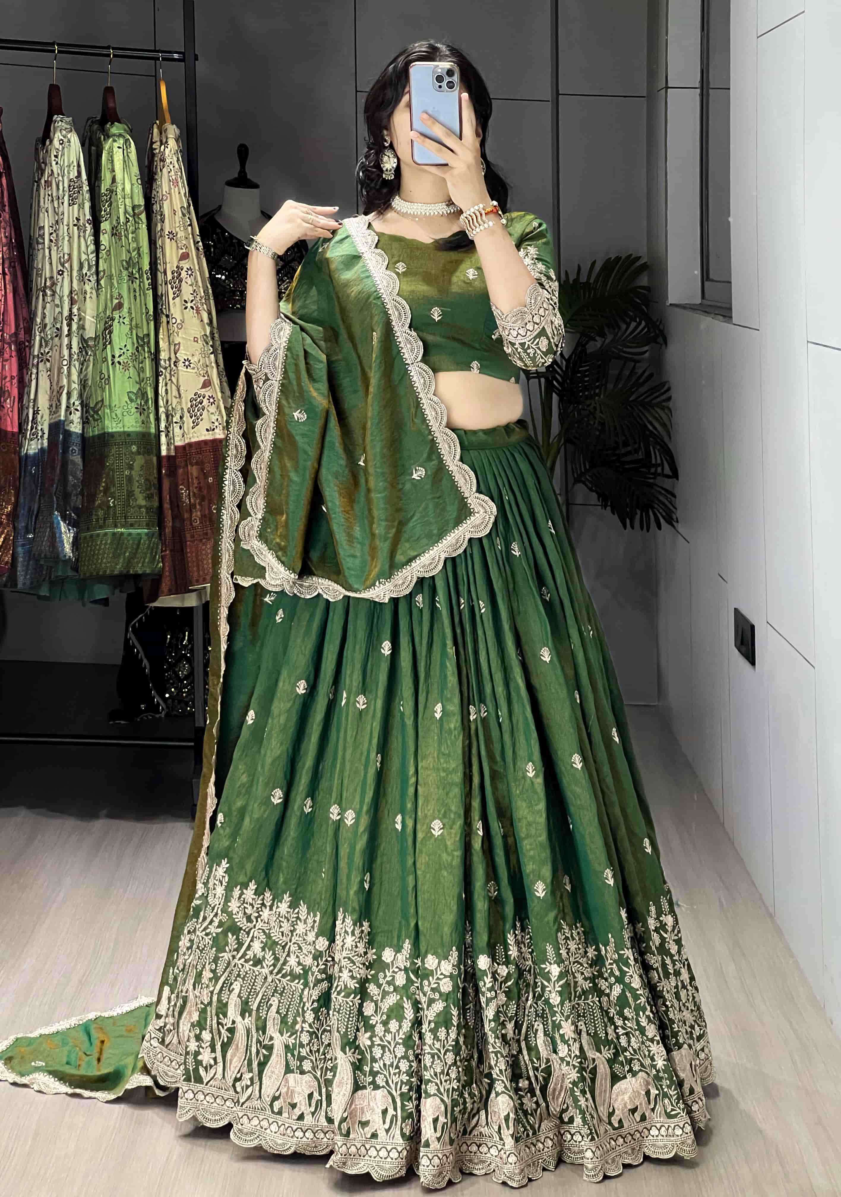 8215 COLOUR BY ASLIWHOLESALE DESIGNER PURE VICHITRA EMBROIDERY LEHENGAS-00135