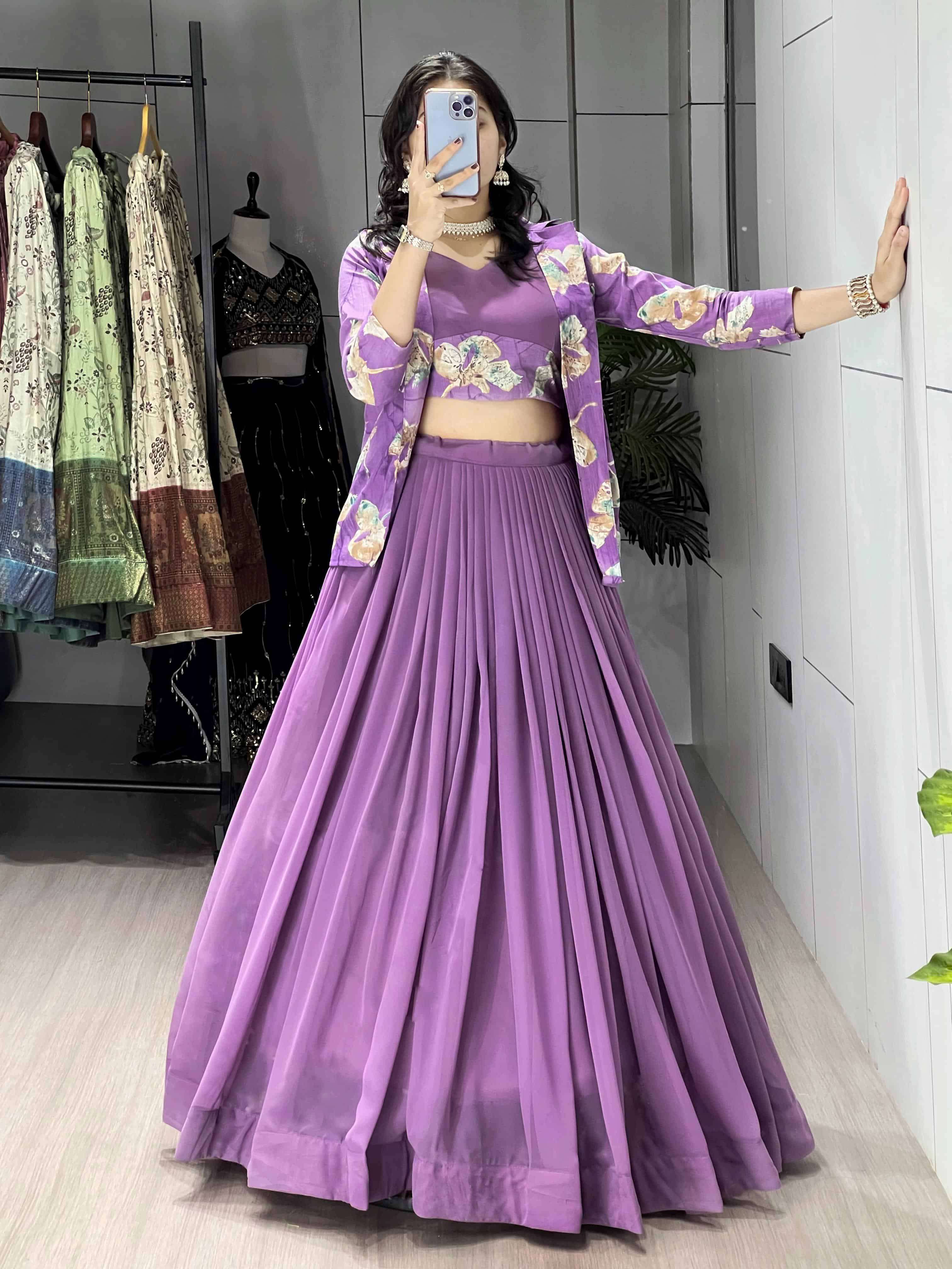 8216 COLOUR BY ASLIWHOLESALE DESIGNER PURE GEORGETTE EMRBOIDERY LEHENGAS-00135