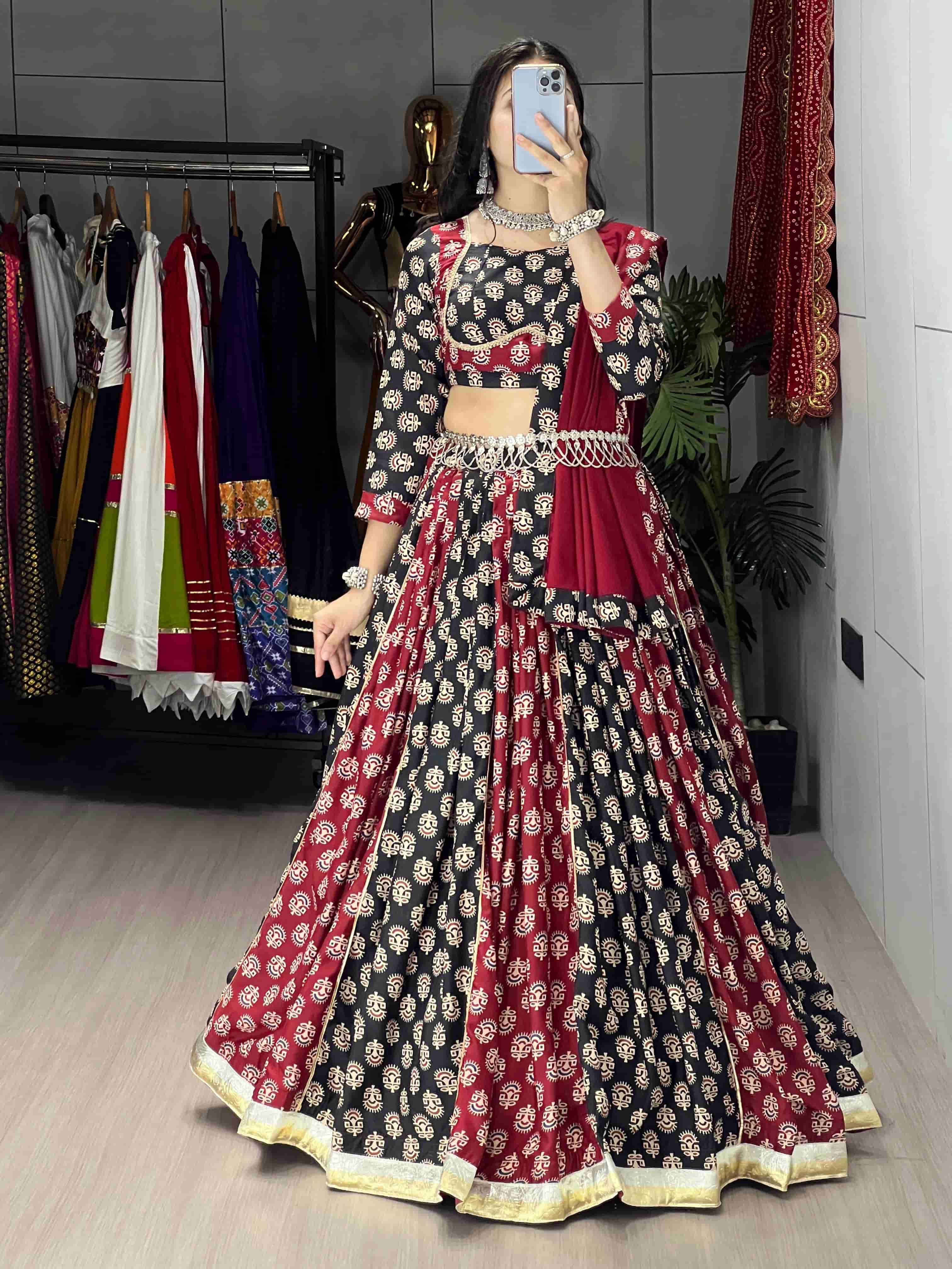 8217 COLOUR BY ASLIWHOLESALE DESIGNER PURE RAYON COTTON PRINTED LEHENGA-00135