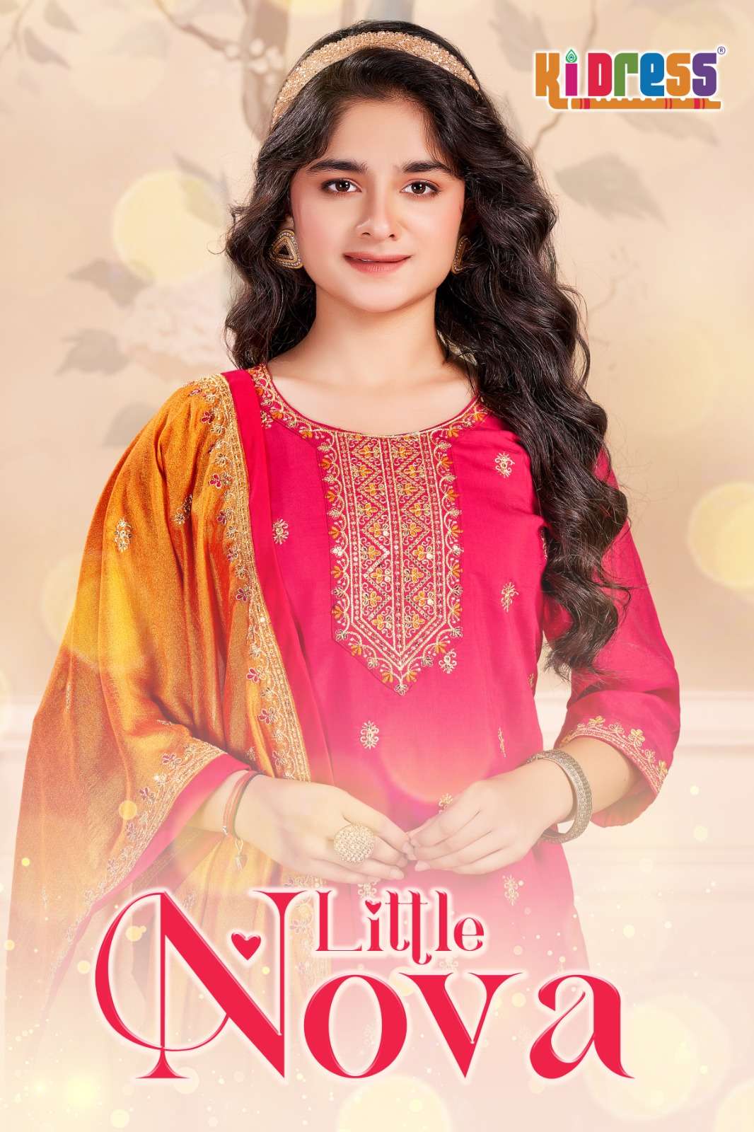 AANCHI LITTLE NOVA PURE ROMAN SILK EMBROIDERY DRESSES-00286
