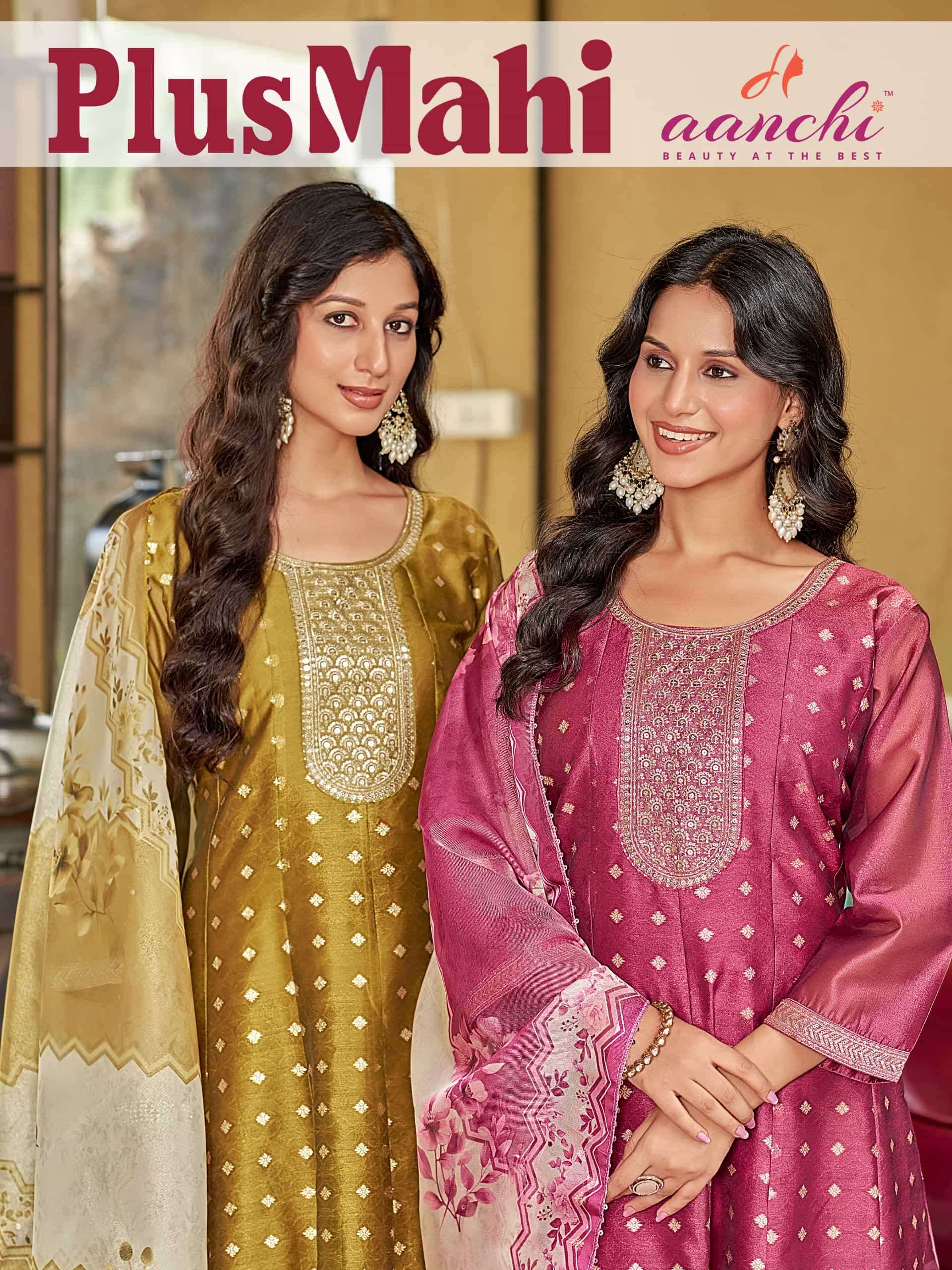 AANCHI PLUS MAHI PURE PURE SIMMER JACQUARS EMBROIDERY DRESSSE-00286