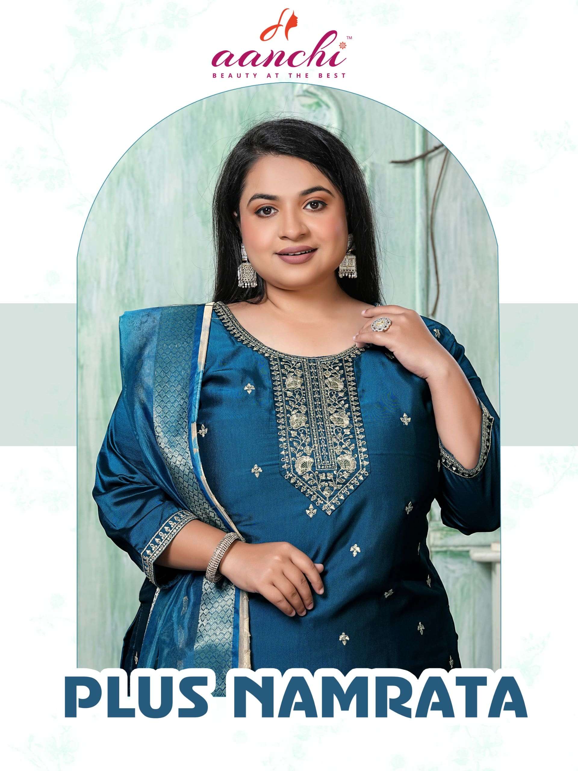 AANCHI PLUS NAMRATA PURE RANGEELA SILK EMBROIDERY DRESSES-00286