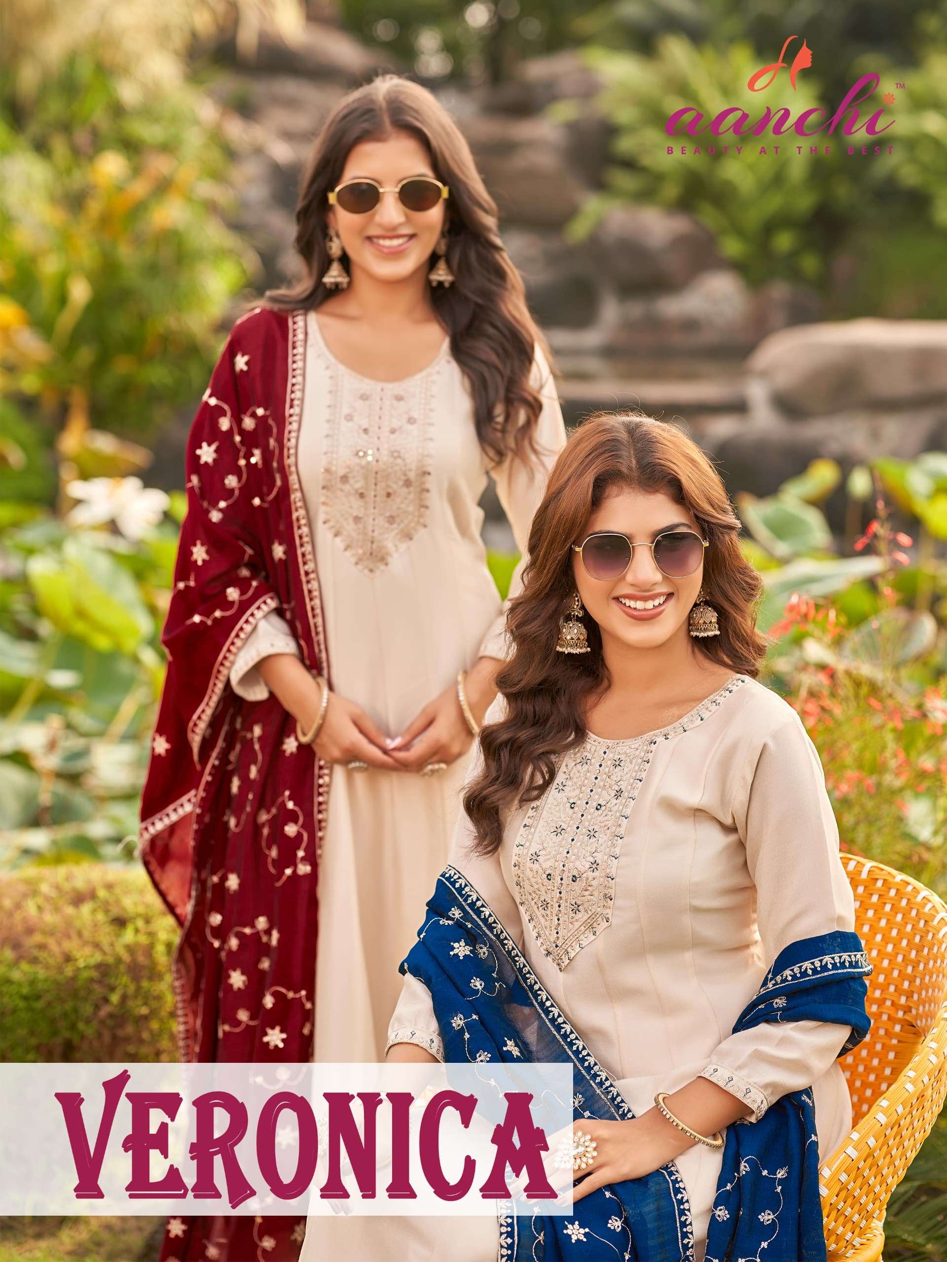 AANCHI VERONICA PURE VICHITRA SILK EMBOIDERY DRESSES-00286