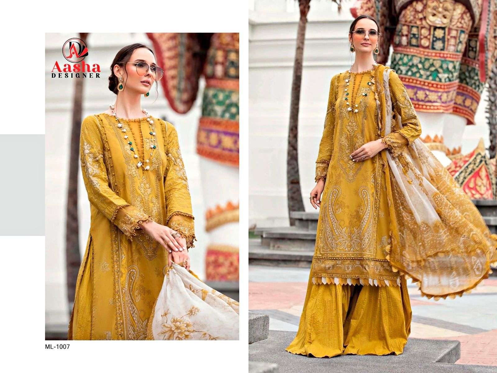 AASHA 1007 PURE COTTON PRINTED EMBROIDERY PAKISTANI DRESS-00062