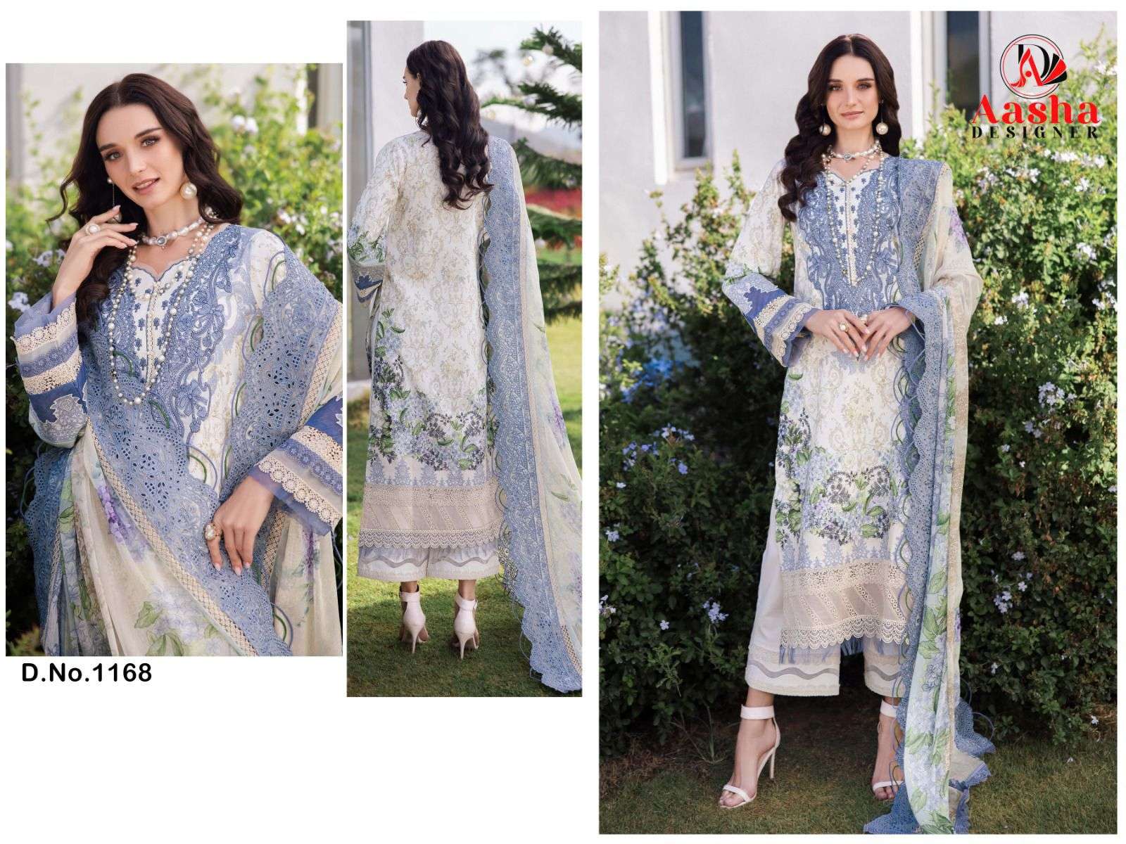 AASHA 1168 SERIES PURE COTTON PRINTED EMBROIDERY PAKISTANI DRESS-00062