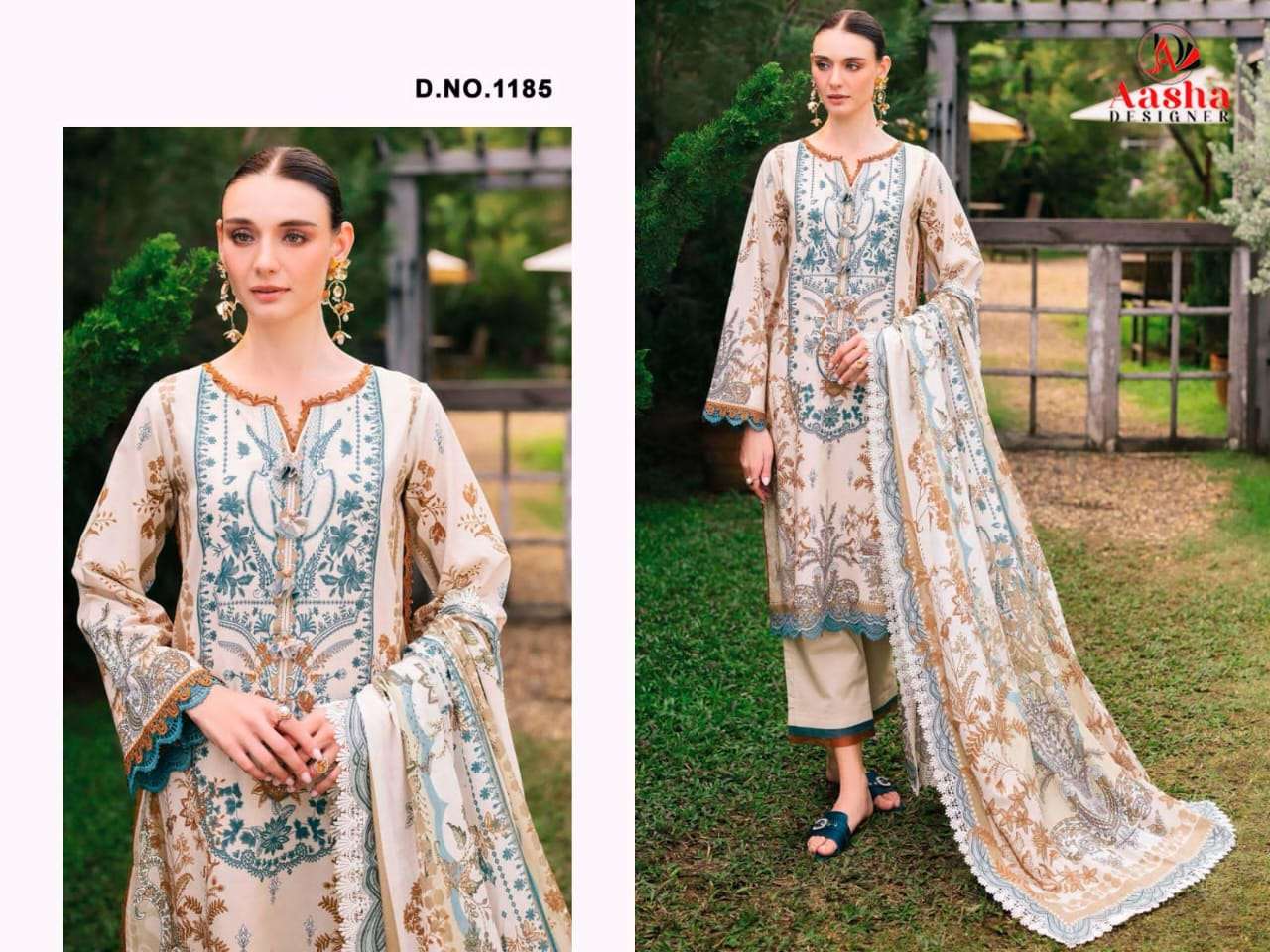 AASHA 1185 PURE COTTON PRINTED EMBROIDERY PAKISATNI DRESS-00062