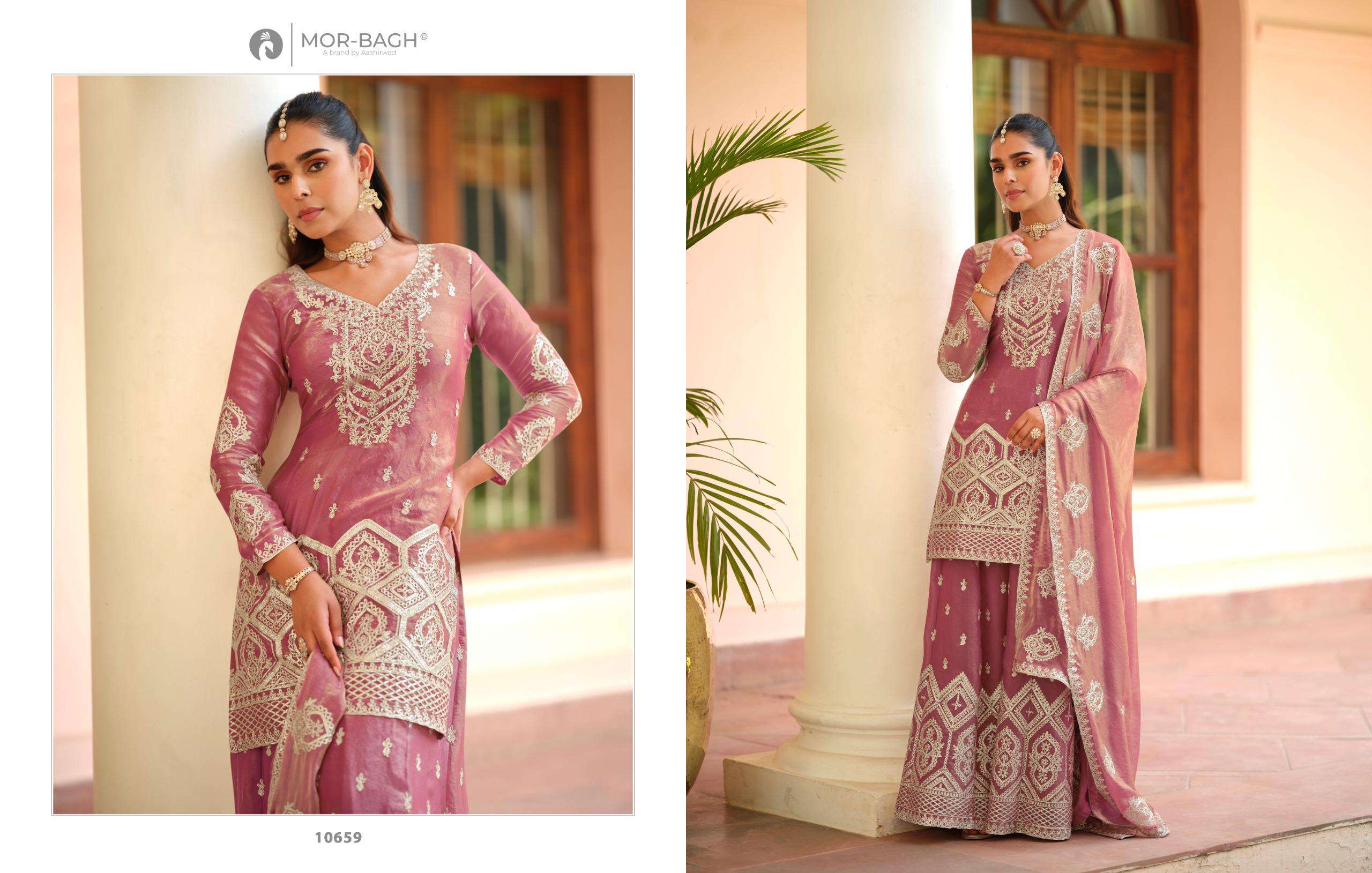 AASHIRWAD CREATION MANYA 10659 TO 10661 SERIES PURE SILK EMBROIDERY DRESSES-00150
