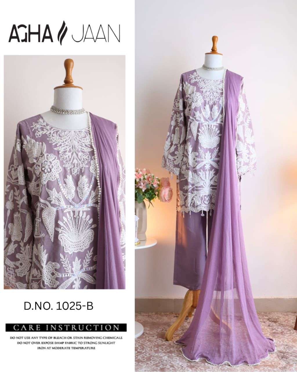 AGHA JAAN 1025 SERIES PURE FANCY EMBROIDERY PAKISTANI DRESSES-00071