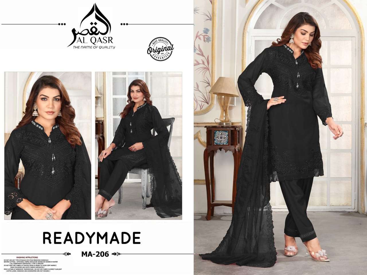 AL-QASR MA-206 SERIES PURE FAUX GEORGETTE EMBROIDERY DRESSES-00245