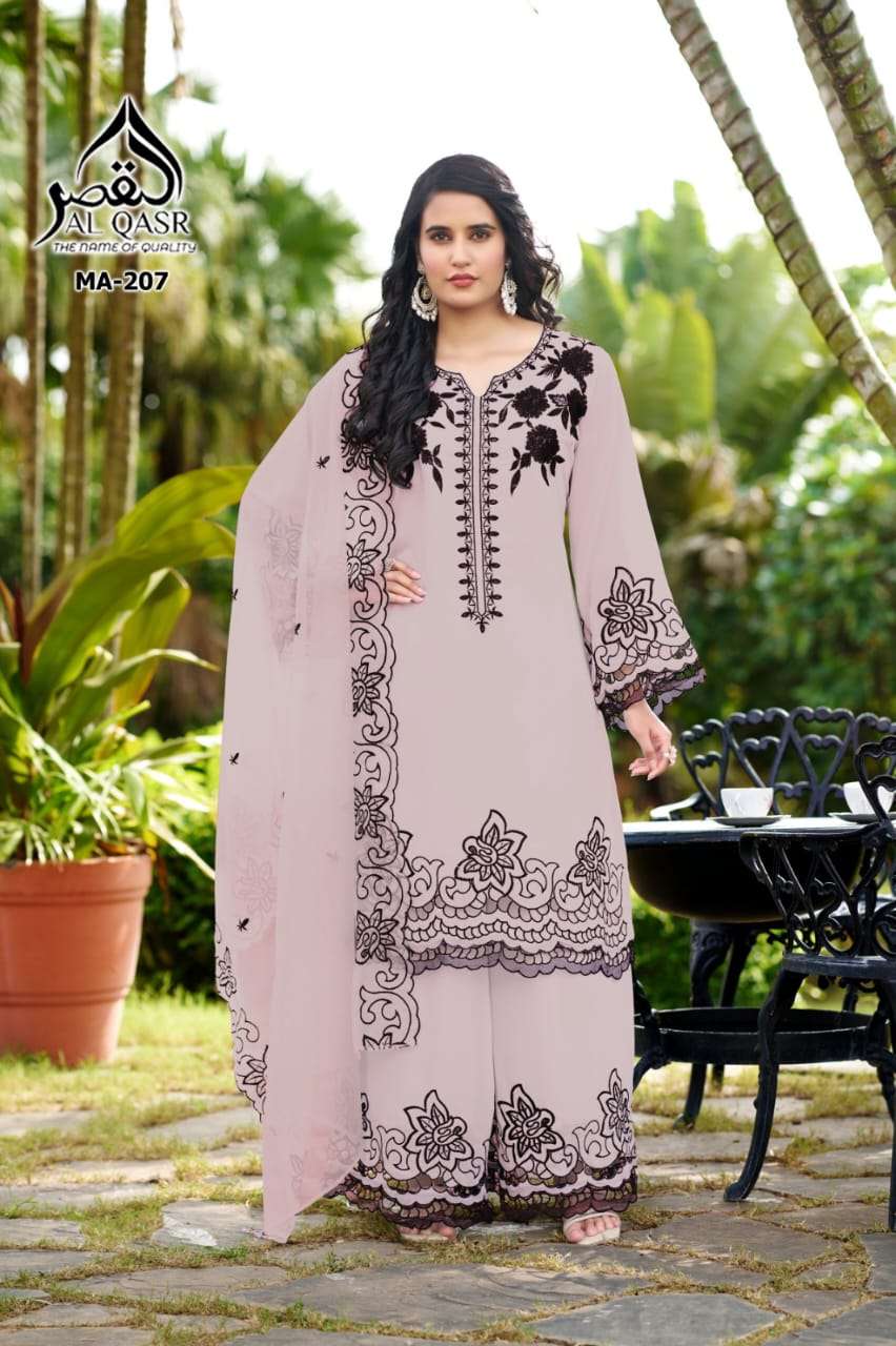 AL-QASR MA-207 PURE FAUX GEORGETTE EMBROIDERY PAKISTANI DRESSES-00245