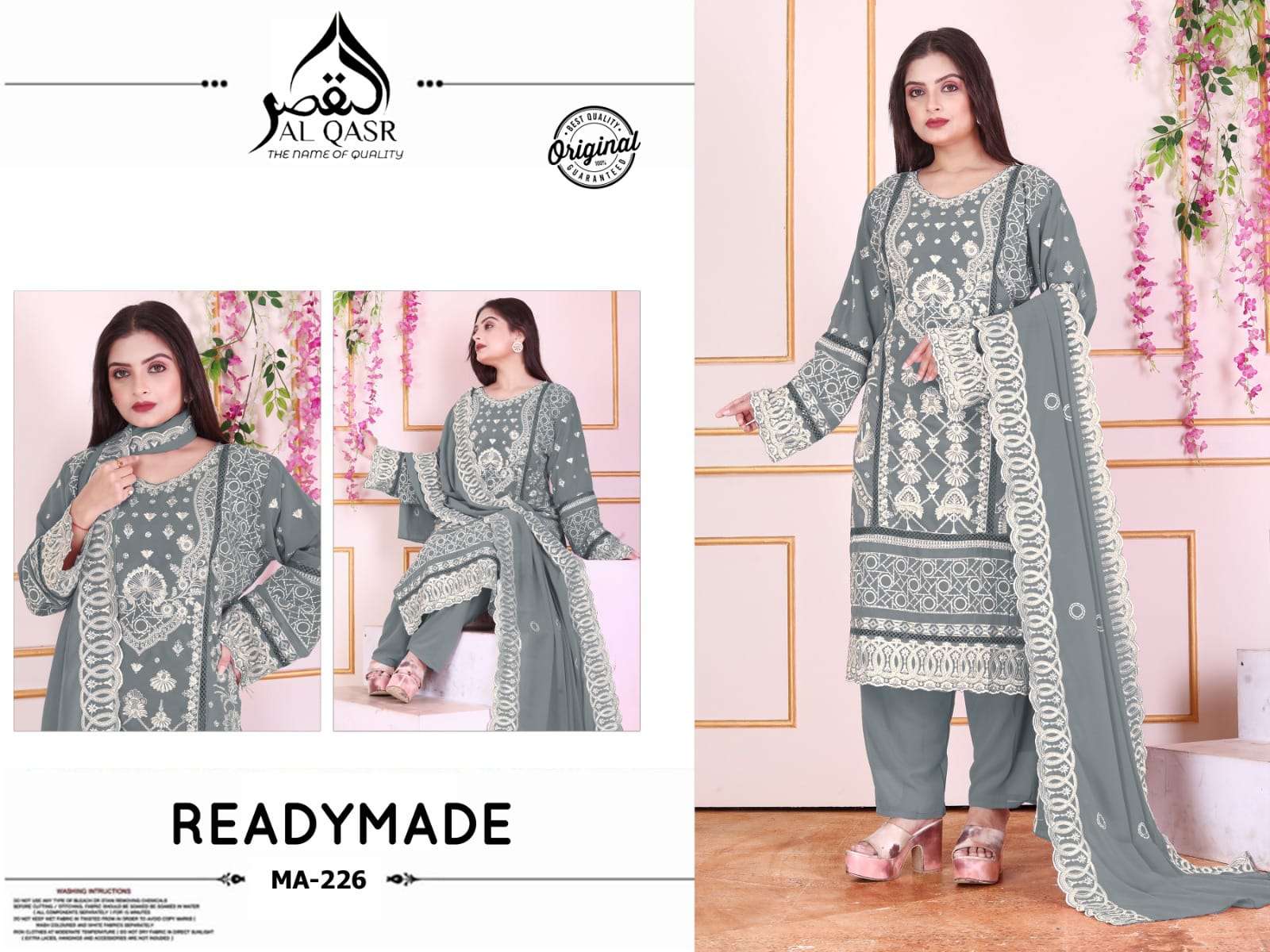 AL-QASR MA-226 PURE FAUX GEORGETTE EMBROIDERY PAKISTANI DRESSES-00245