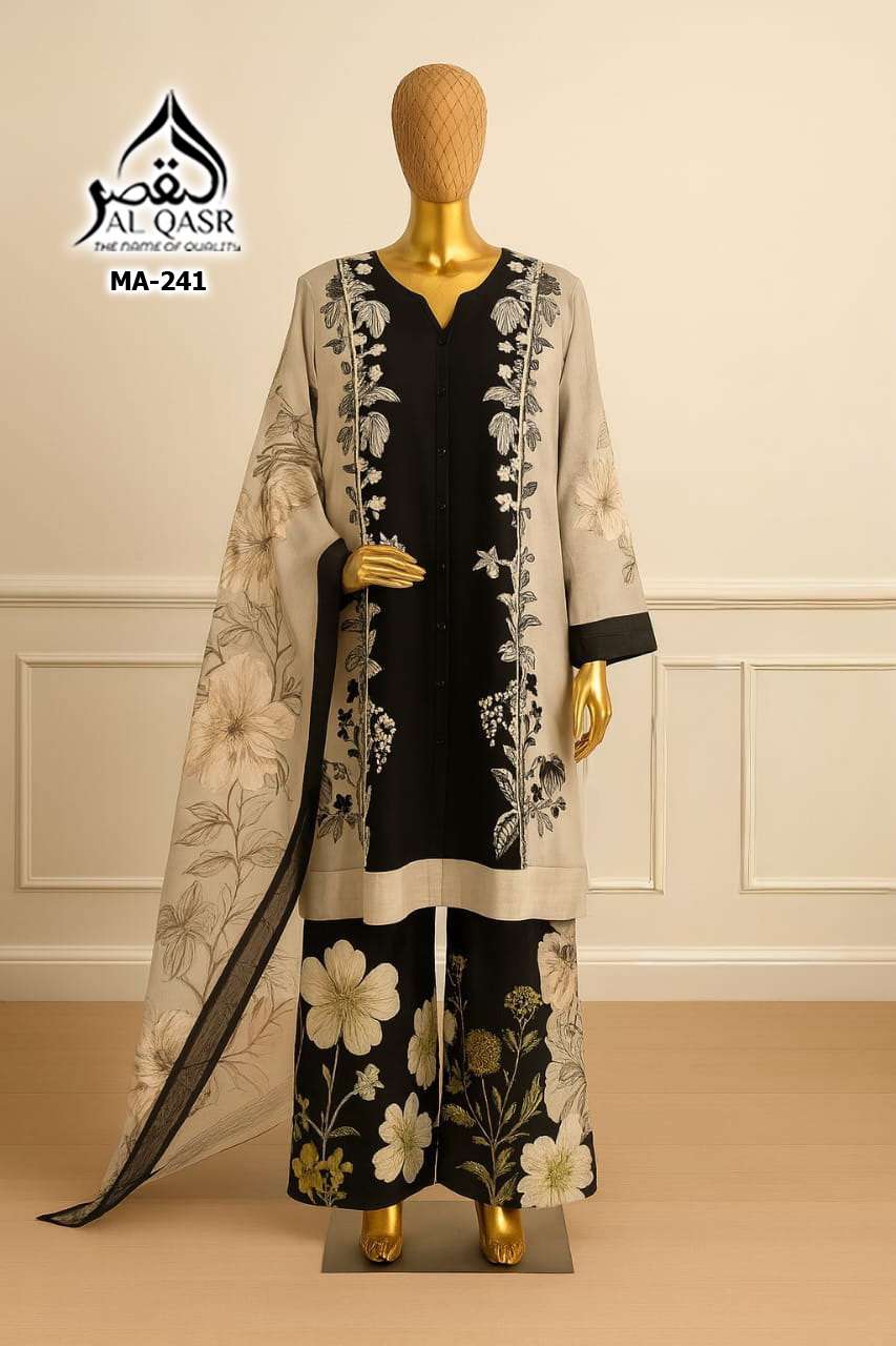 AL-QASR MA-241 PURE SATIN PRINTED PAKISTANI DRESSES-00245
