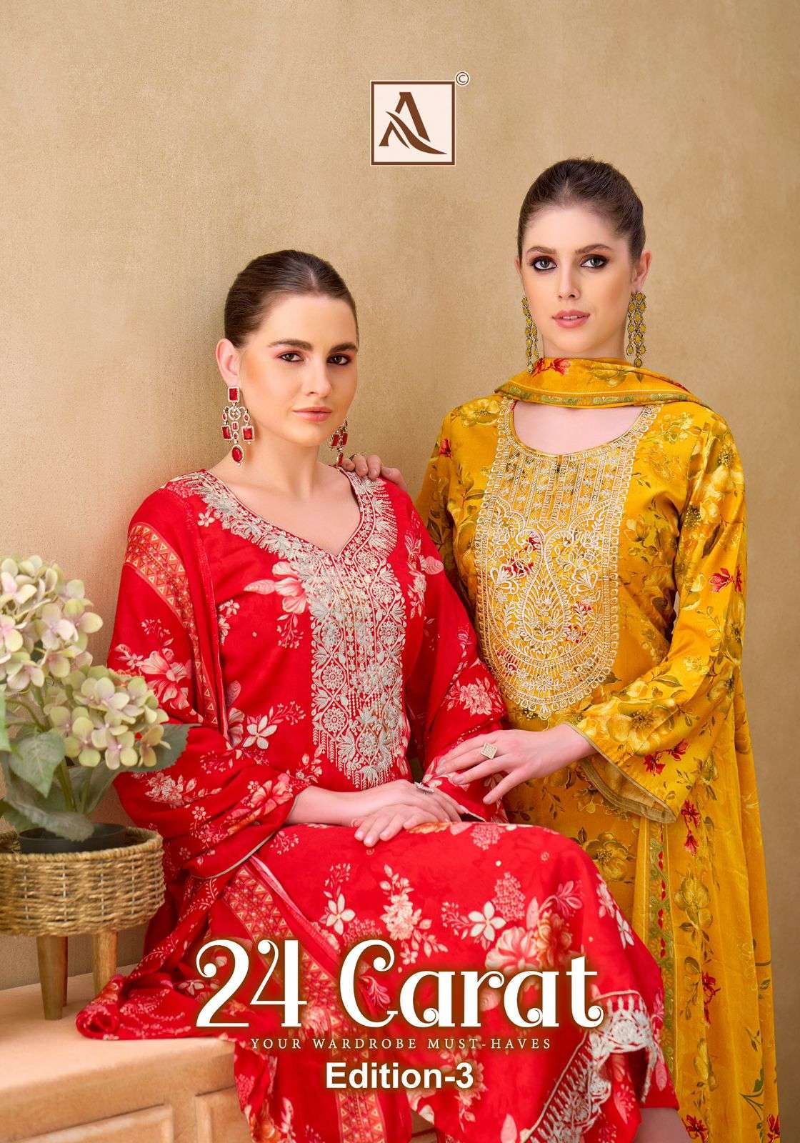 ALOK SUIT 24 CARAT-03 PURE VISCOSE RAYON PRINTED DRESSES-00201