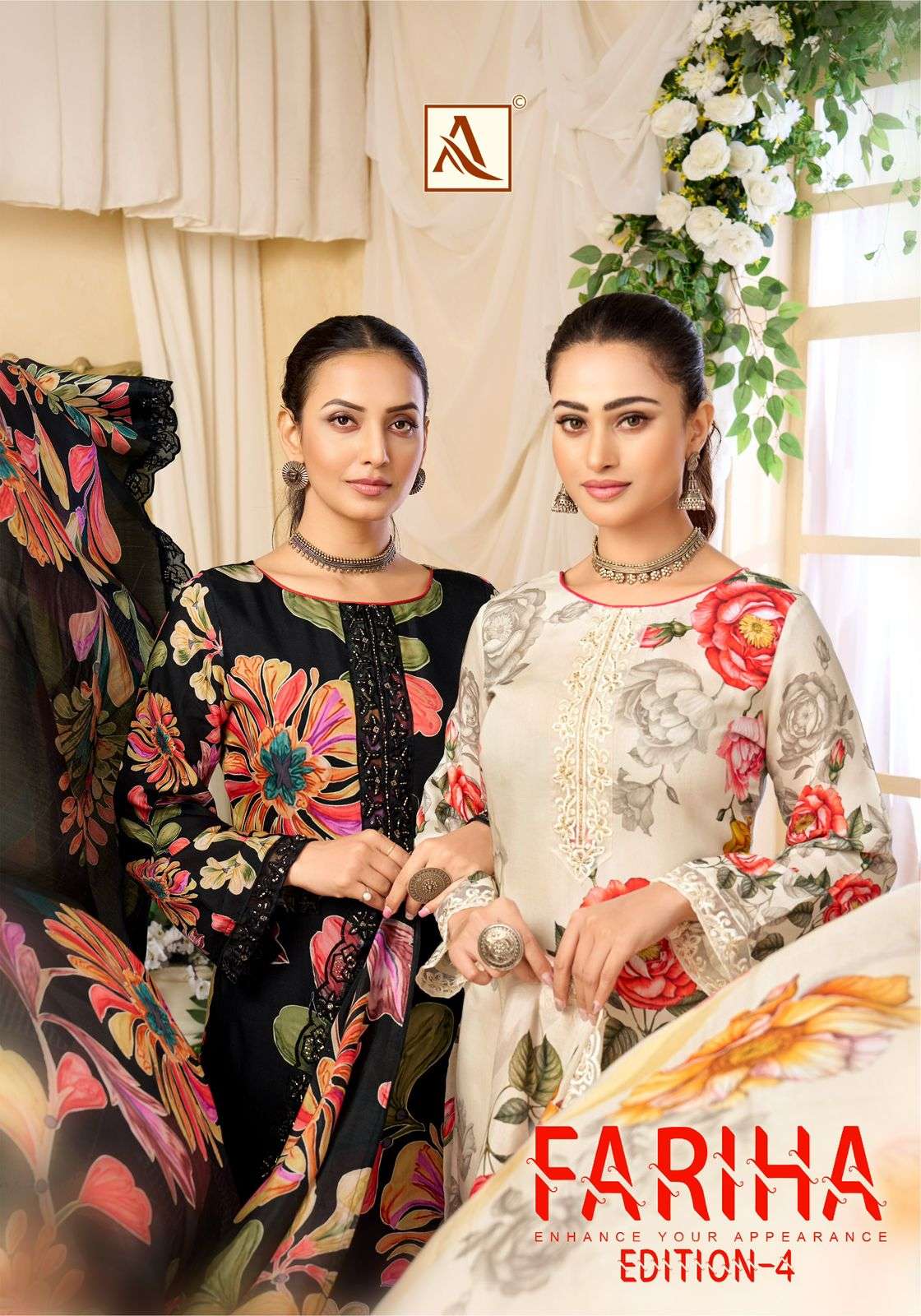 ALOK SUIT FARIHA VOL-04 PURE MUSLIN PRINTED EMBROIDERY PAKISTANI DRESSES-00201