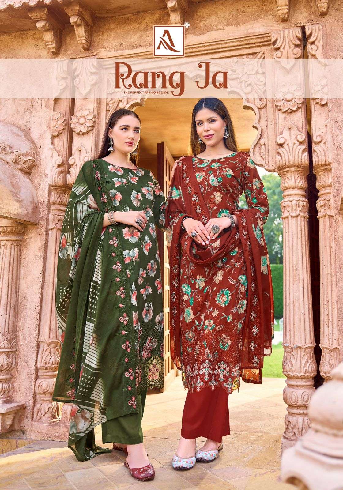 ALOK SUIT RANG JA PURE CAMBRIC COTTON PRINTED EMBROIDERY PAKISTANI DRESSES-00201