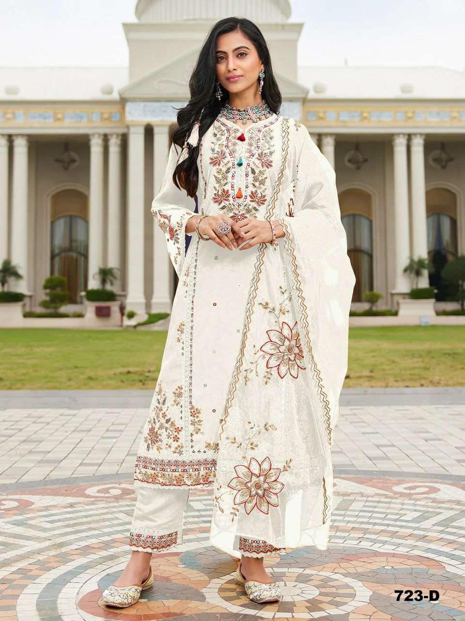 ALVIRA BY ASLIWHOLESALE DESIGNER PURE COTTON EMBROIDERY DRESSES-00265